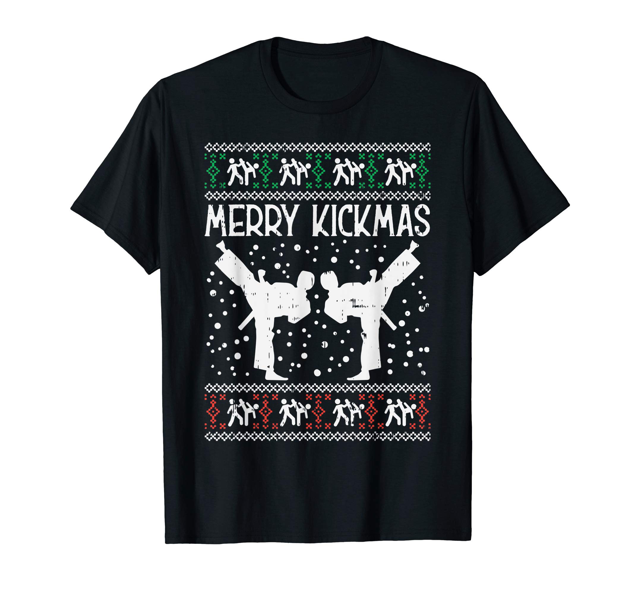 Merry Kickmas Ugly Christmas Karate Jiu Jitsu Martial Gift T-ShirtOEKO-TEX STANDARD 100