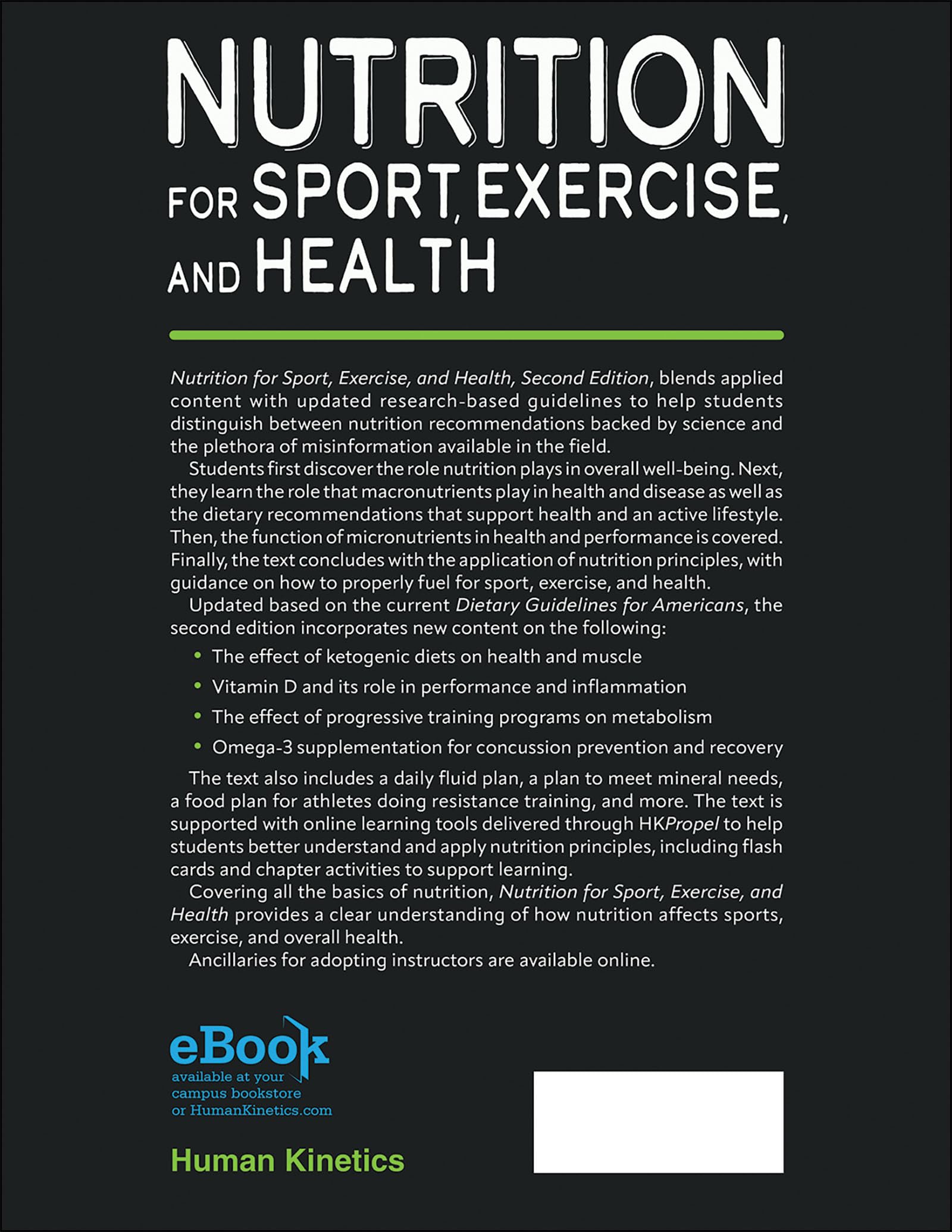 Nutrition for Sport, Exercise, and Health