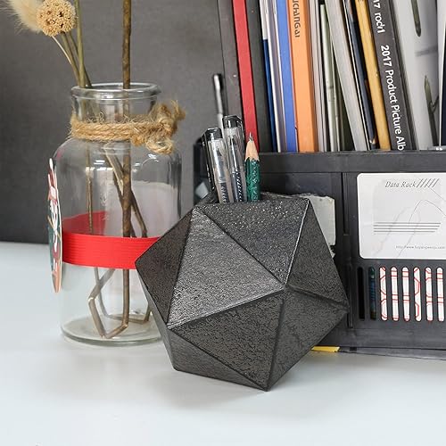 Miniatura 4 de Ambipolar Sujetalibros geométricos decorativos con forma de bola, modernos sujetalibros negros de hierro fundido para escritorio de oficina, estante