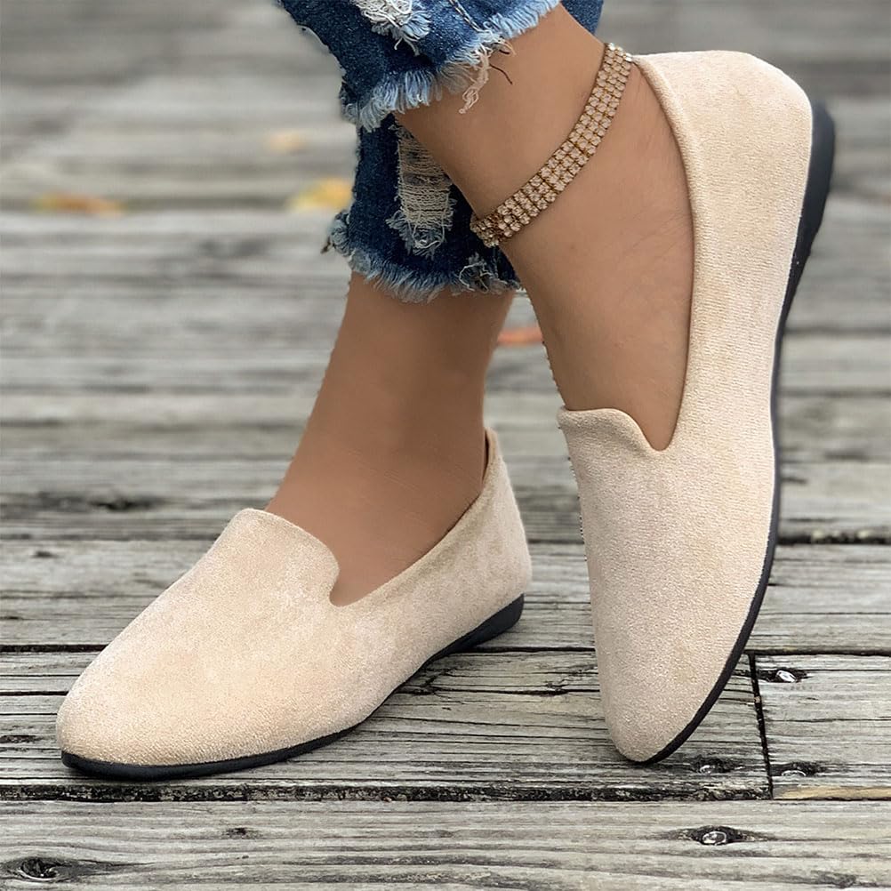 Onsoyours Femmes Suede Mocassins Chaussures Plates Été Loafers Confortables à Enfiler Pantoufle Mocassins Chaussures à Bout Pointu Mocassins de Couleur Bonbon