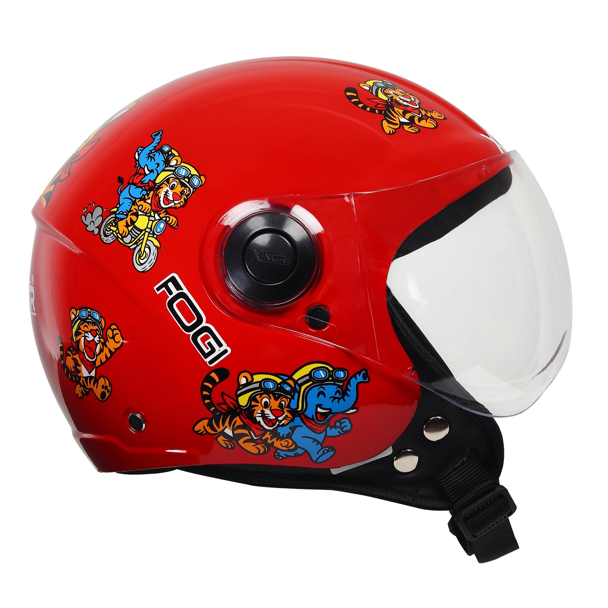 XINOR Kids Motorcycle Helmet by Fogi Isi Certified Ages 6-14 Years Mickey Mouse Design - Xs (Red Motorcycling)-image-1