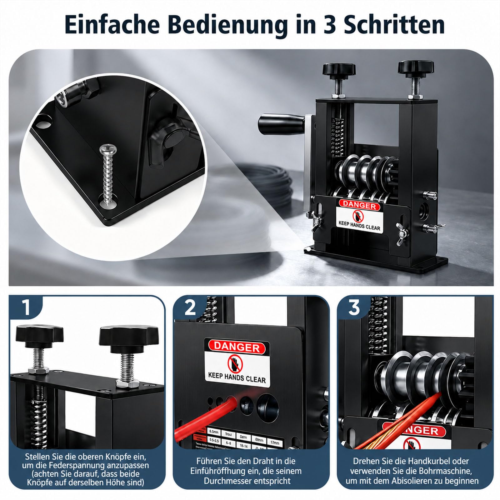 Kabelschälmaschine 3-17 mm,Abisoliermaschine mit 6 Kanälen