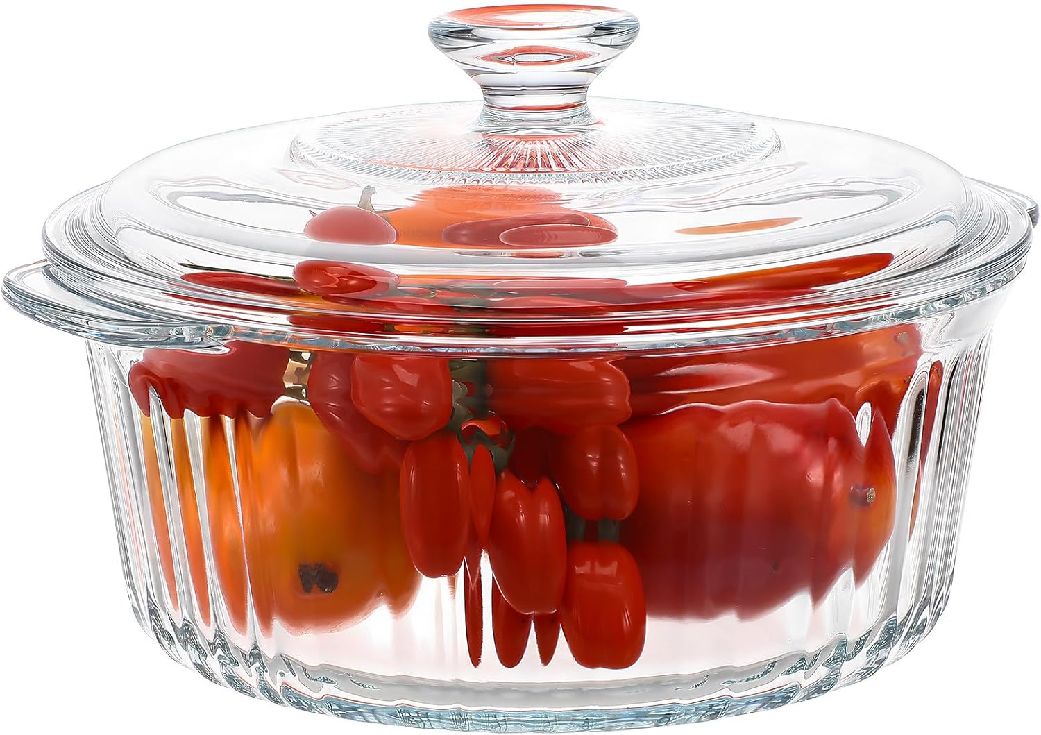 4l round Glass Casserole Dish with Lid Deep Oven-safe Glass Cookware for Baking and Cooking for Home Kitchen Use