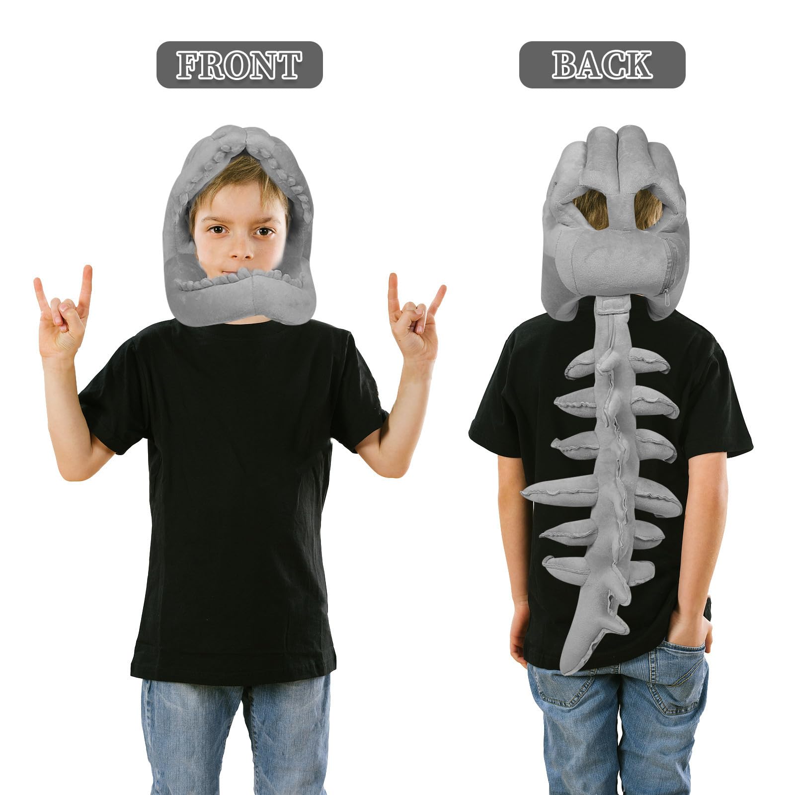 DOITOOL Sombrero de Esqueleto de Dinosaurio Infantil 75cm de Felpa y