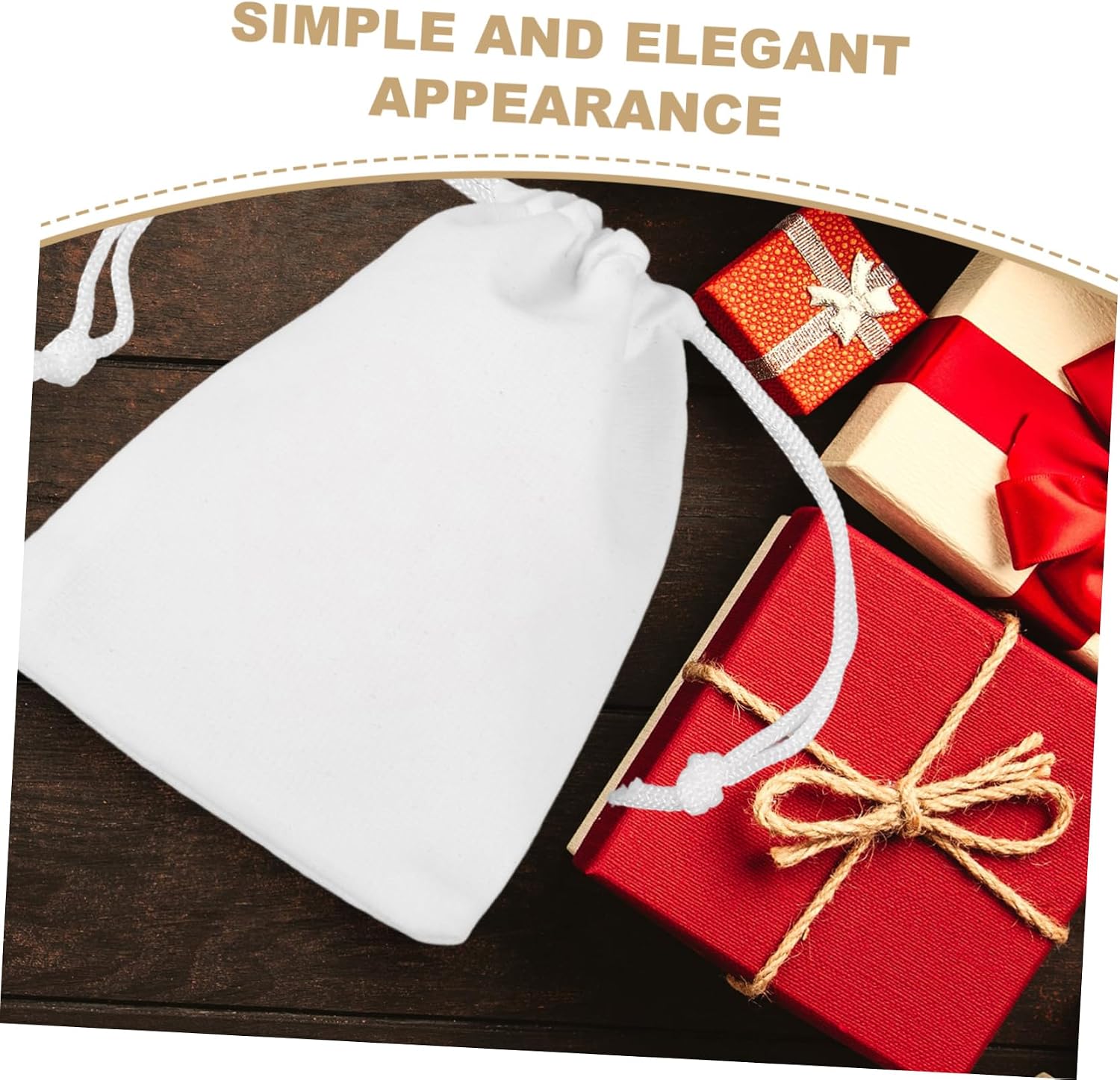 KOMBIUDA 60pcs Cloth Drawstring Bags for Jewelry Storage Multi-purpose Pouches for Gifts and Delicate Items Elegant White Design for Weddings and Events
