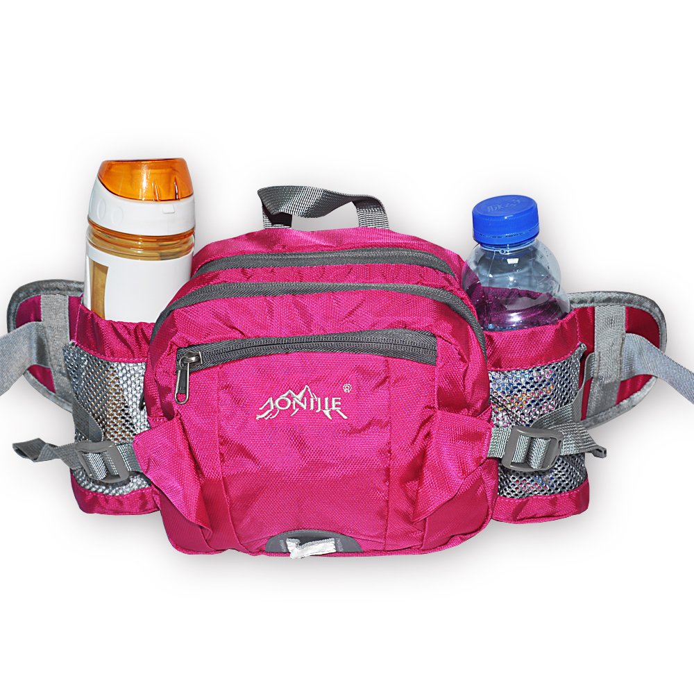 Hiking Waist Pack Bum Bag Waist Bag with Bottle Holder Running Bag for Camping Climbing Travel Cycling and Dog Walking