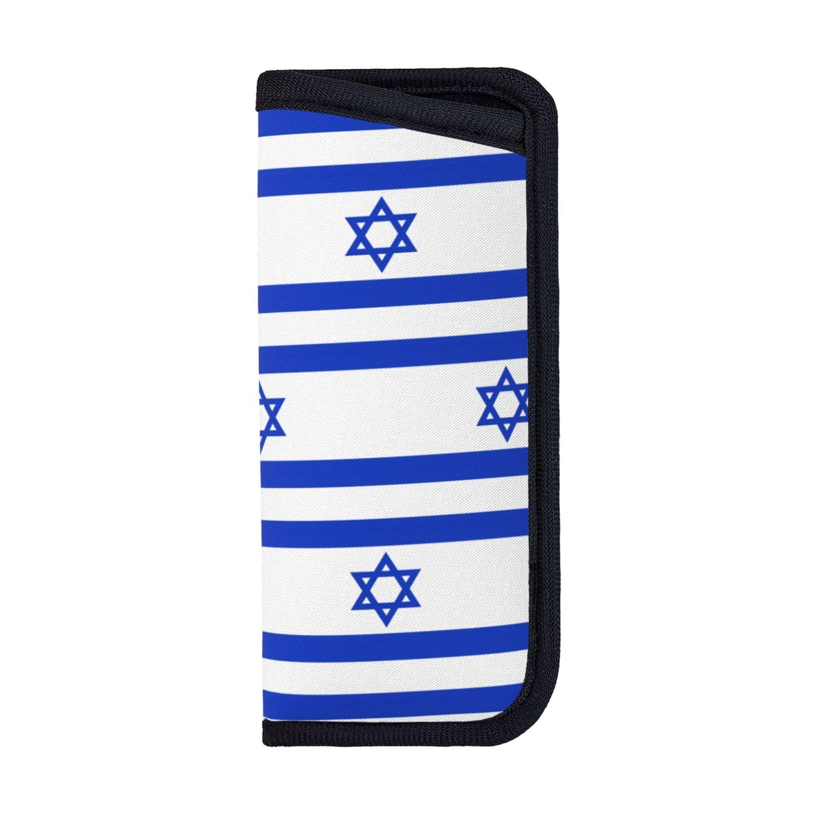MDATT Israeli Flag Soft Sunglasses Pouch, Compact Travel-Friendly Glasses Case Soft, For Jetsetters