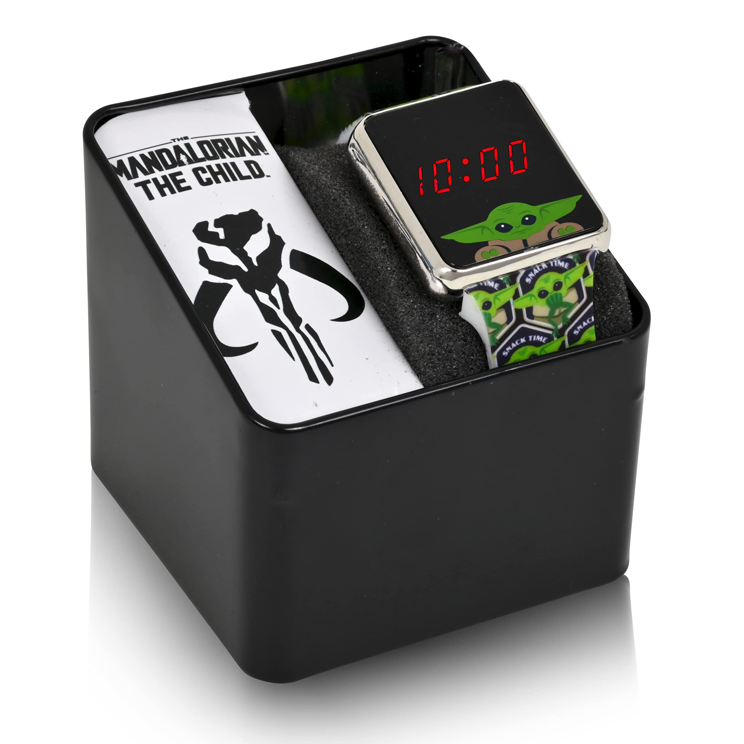 The Child Mandalorian Digital Watch – Snack Time Baby Yoda Kids Watch – Fun Toddler Watch with Baby Yoda Figures – Metal Watch with Adjustable Wrist Bracelet – Ideal for Fans, Birthday, Anniversary