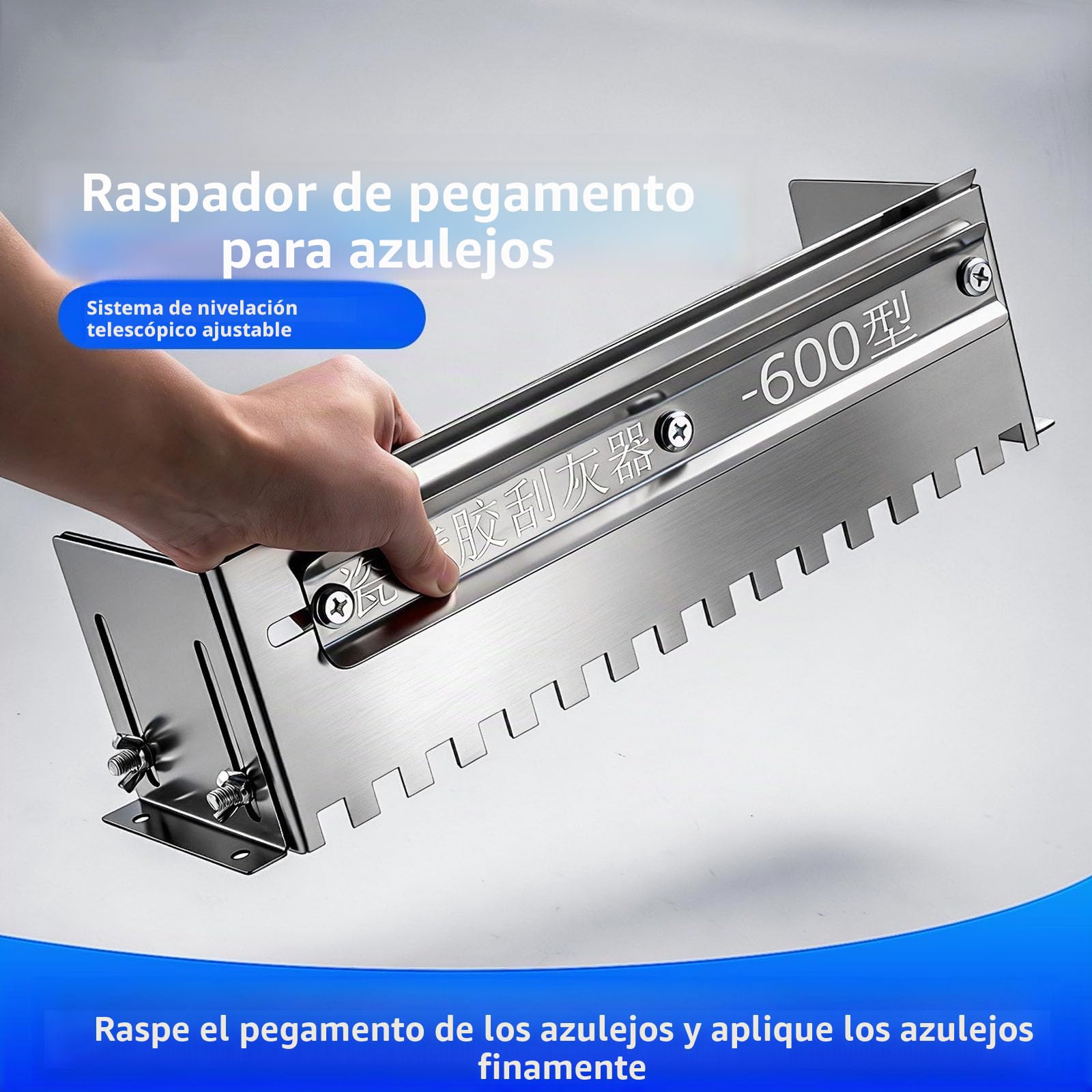 Paleta ajustable con muescas, peine de mortero, niveladores de arena, herramienta de pavimentación para azulejos grandes y baldosas