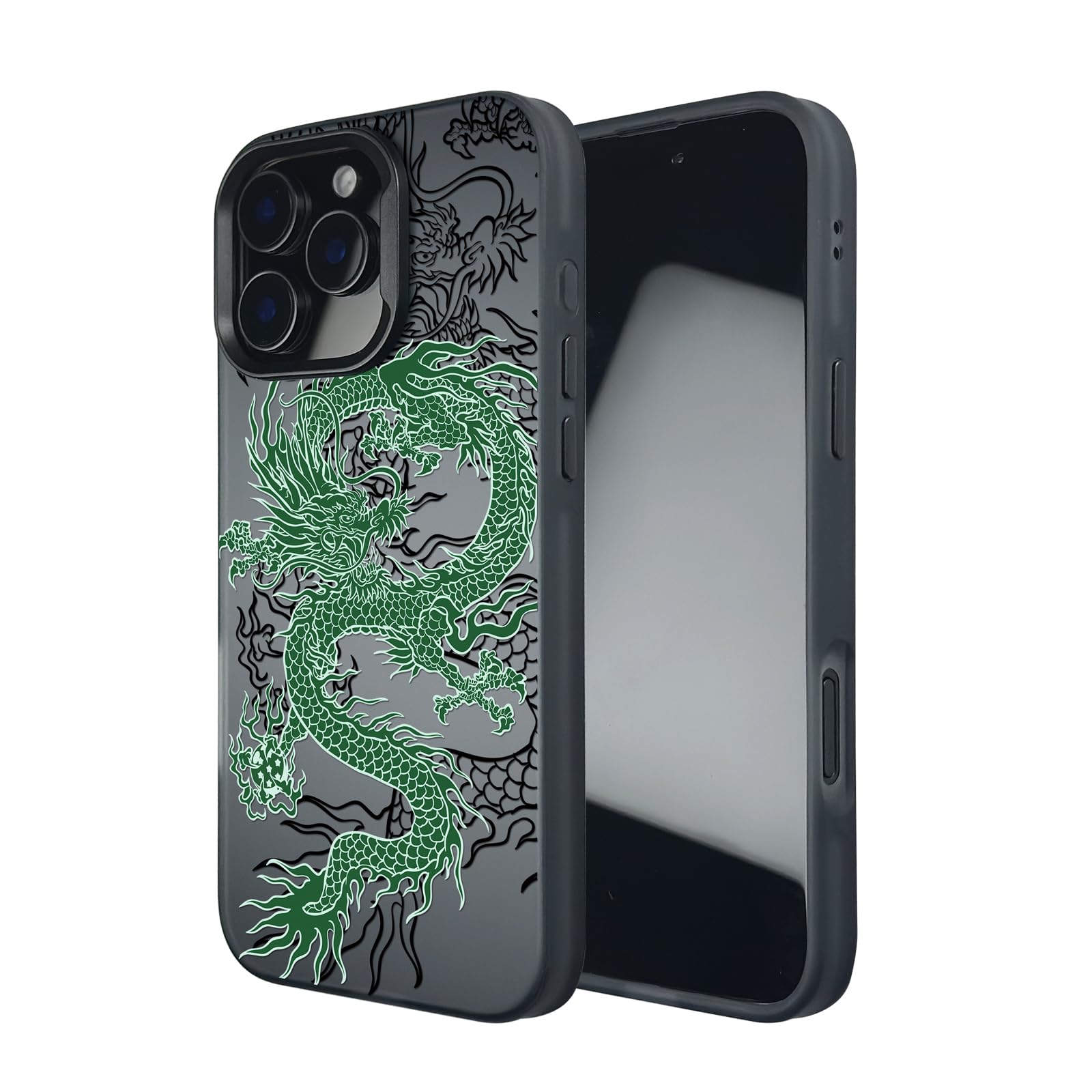 for iPhone 16 Pro Max Case Dragon Design - Lightweight Shockproof PC Hard Back + TPU Soft Edge, Stylish Design for Men Women, Anti-Slip Grip, Full