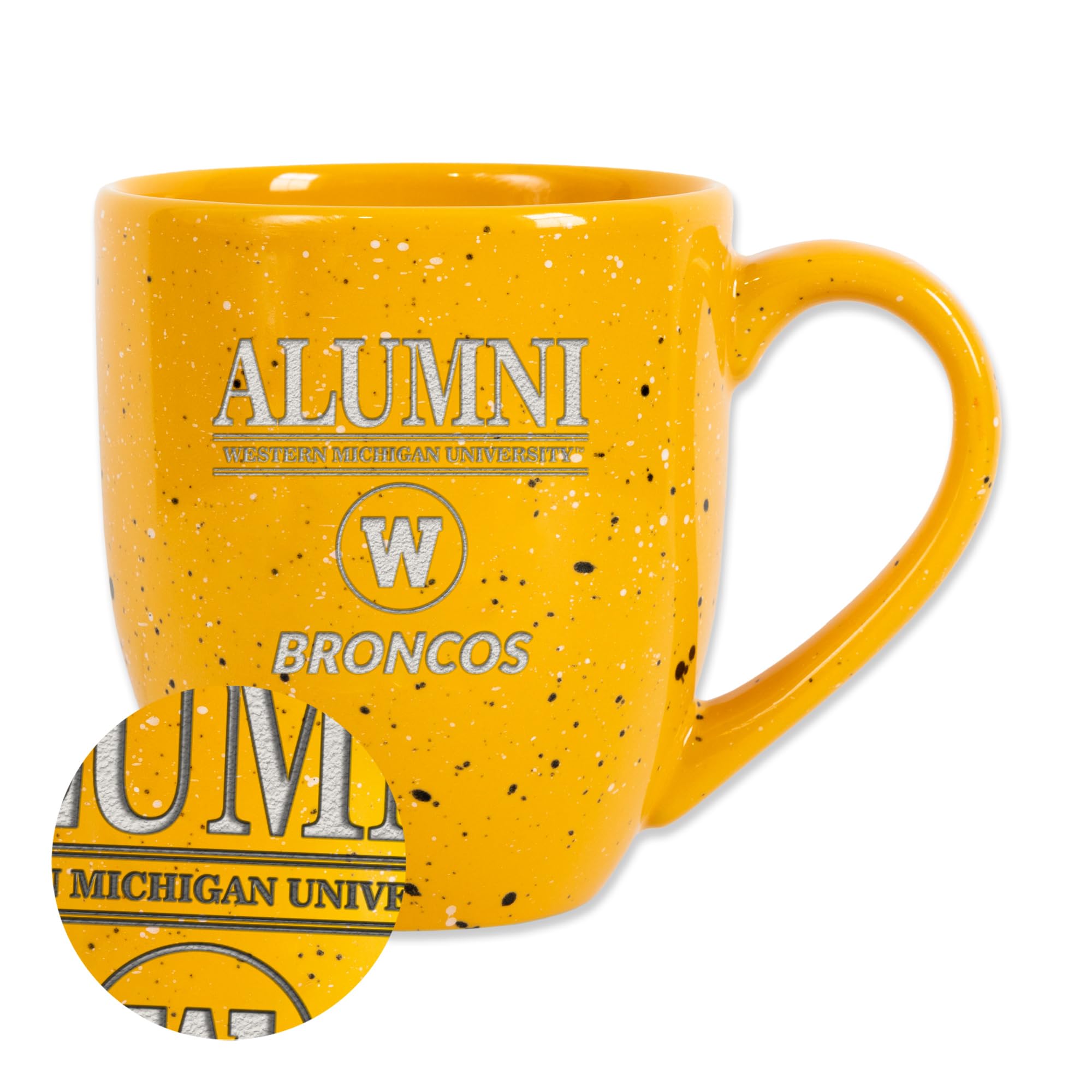 Rico Industries NCAA Alumni 16 oz Team Color Laser Engraved Speckled Ceramic Coffee Mug