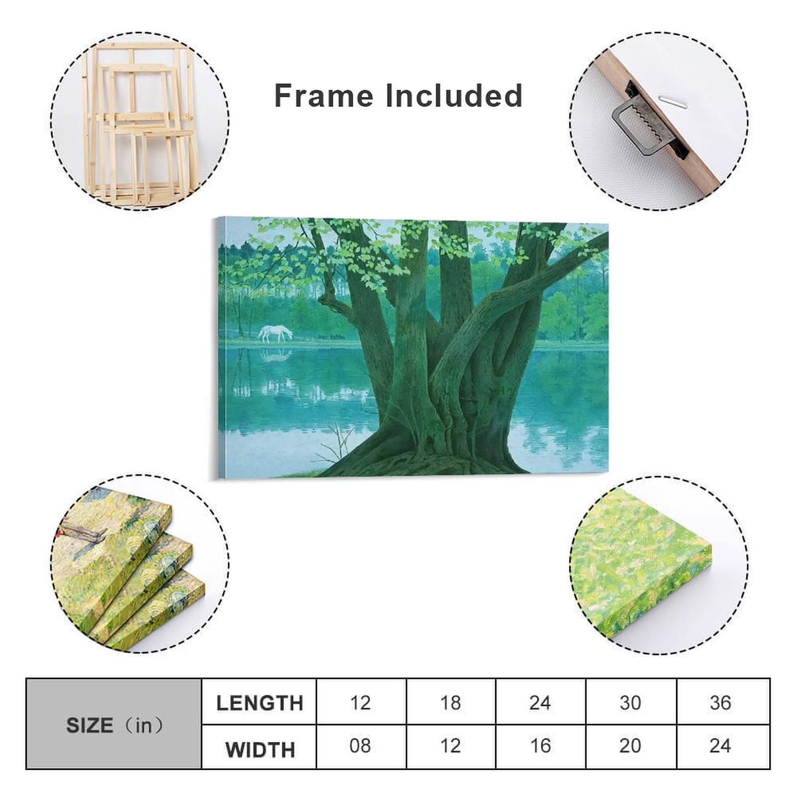 【新品】東山魁夷 『若葉の季節』複製画 　ポスター高級額付　風景画 新緑 新品】東山魁夷 『若葉の季節』複製画 ポスター高級額付 風景画