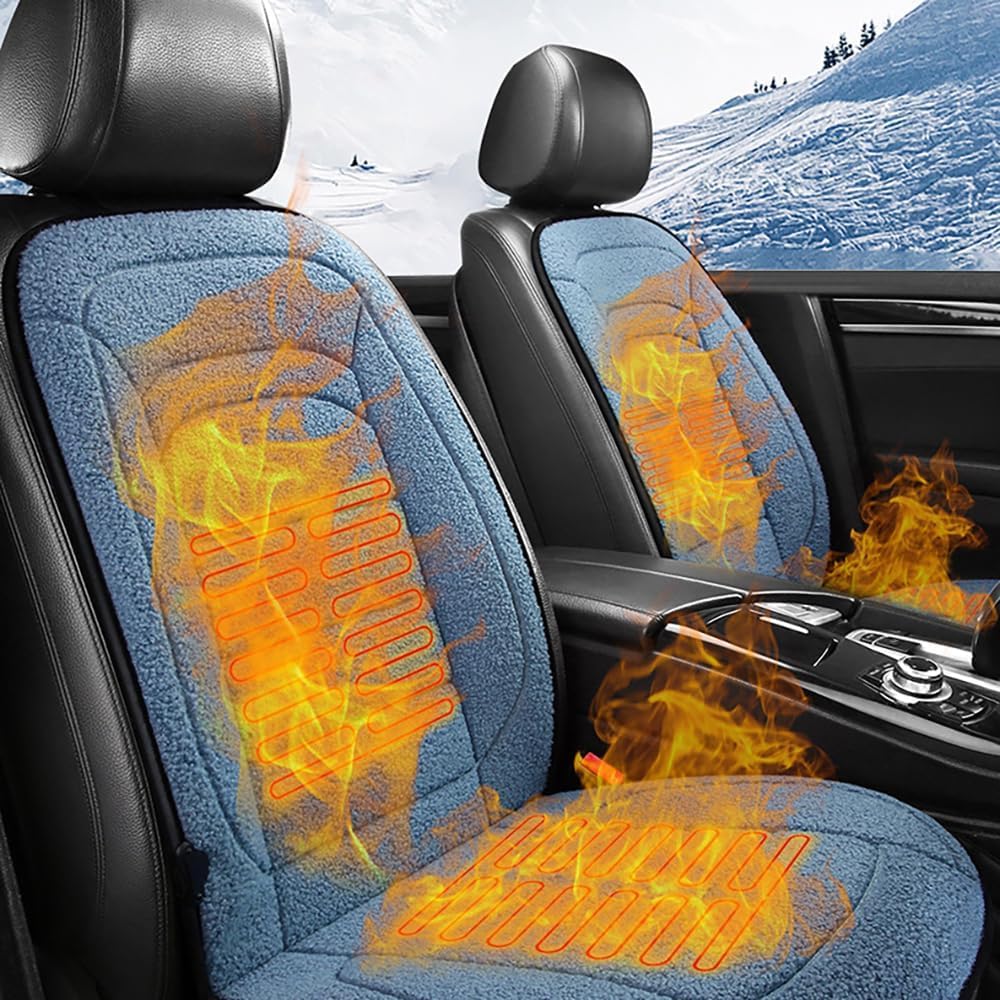 Auto Termico Cuscino Sedile per Kia Sportage 2018-2023 2024 2025 2026, Caldo Comodo Antiscivolo Inverno Coprisedili Auto Accessori,1 Piece Set-Black