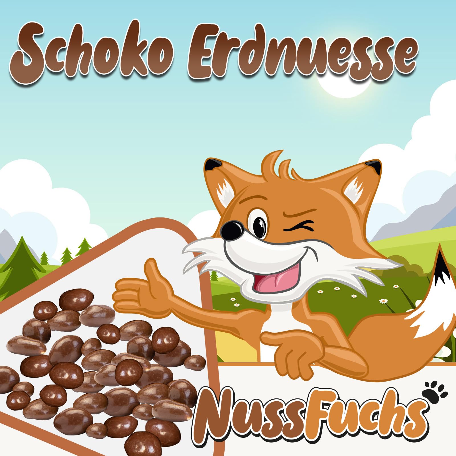 Schoko Erdnüsse 1kg - Erdnüsse in Vollmilchschokolade - Schoko Nüsse Schokolinsen - Schoko-Erdnüsse geröstet & ungesalzen - knackige Jumbo Erdnüsse in zarter Vollmilchschokolade- (1kg Eimer)