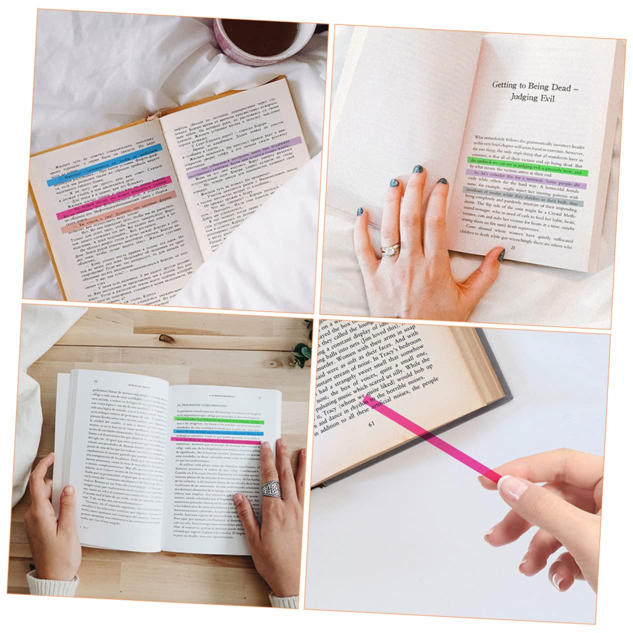 STOBOK 24sätze Hochlighter Klebeband Verschiedenen Farben Transparentes Markierungsband Für Notizen Lesematerial Und Wiederverwendbare Haftstreifen Für Schüler Und Studenten