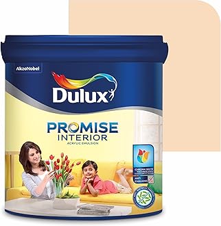 Dulux Promise Interior Emulsion Paint (4L, Peach Powder) | Wall paint with Chroma Brite Technology for brighter longer-lasting colors | Rich Finish | Anti-chalk | Water-based | 3-year warranty