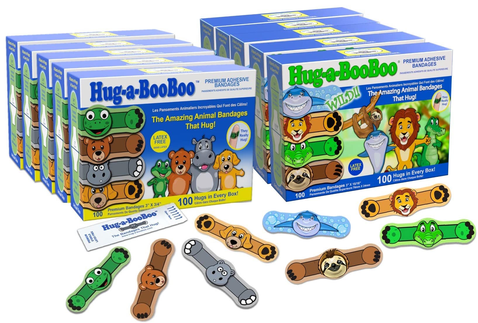 Bandages Original and "Wild!" Versions 1000ct Super Value Bulk Pack! The Amazing Kids Animal Bandages That Hug!