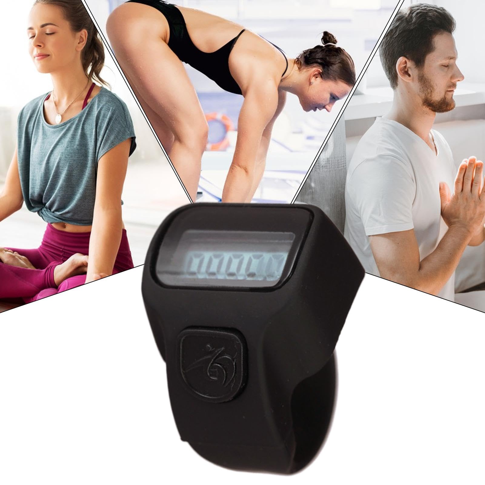 Generico Contatore Dito Palmare Portatile LCD Multifunzionale per Sport Fitness all'aperto