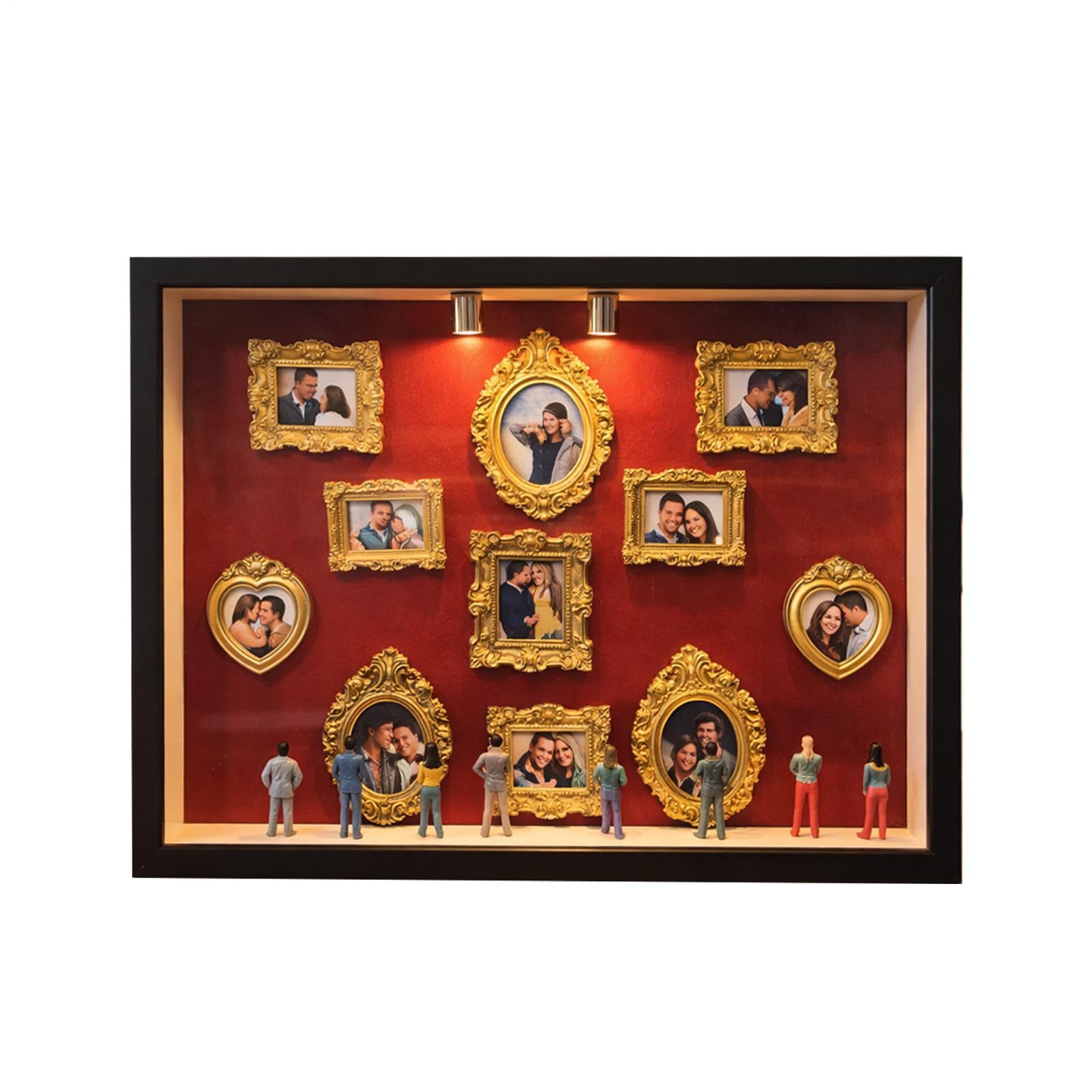 Generico Cornici Mini Museo, Scatola Fai Da Te con Silhouette Mini Museo, Cornice Portafoto con Luce, Kit per Cornici da Esposizione Foto, Cornice in Miniatura, Festeggia I Tuoi Ricordi con Stile