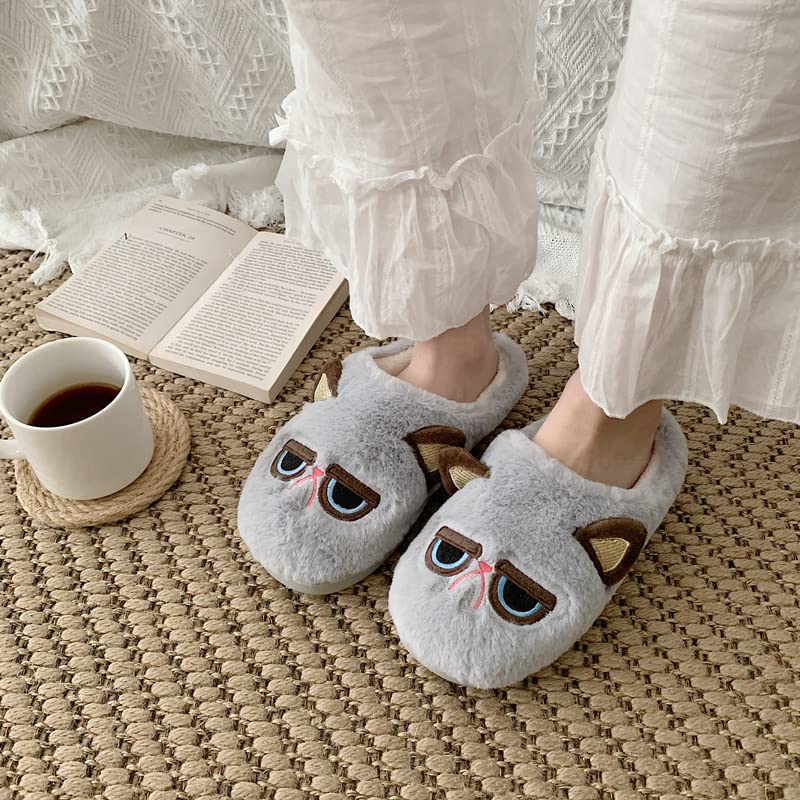 Kawaii Fuzzy Slippers Cute Soft Warm Cozy Animal House Slippers Winter Fluffy Funny Cartoon Shoes2