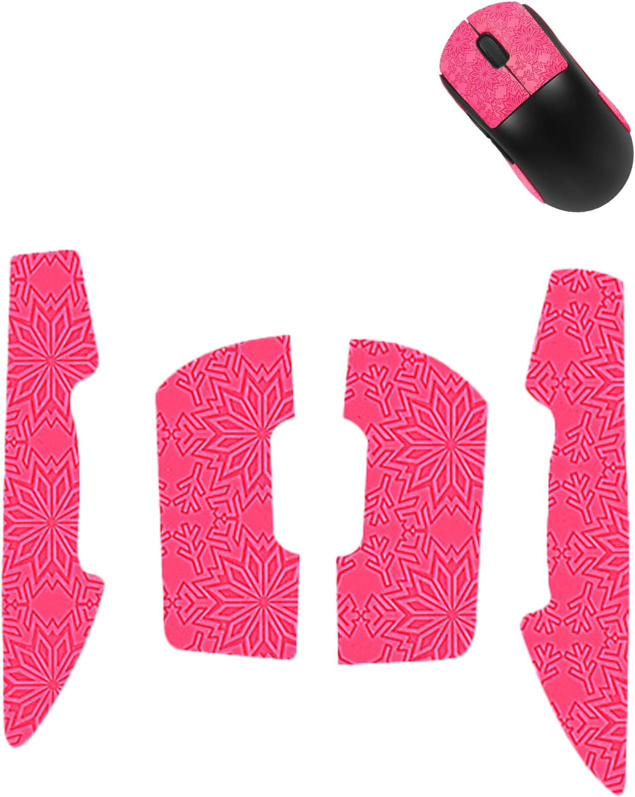 Anti-Slip Grip Tape for Logitech G PRO X Superlight Mouse,Ultra-Thin Sweat-Absorbing Mouse Skin Sticker Set,Washable Reusable Non-Slip Grip for Esports Gaming Control,Pink Snowflake Pattern
