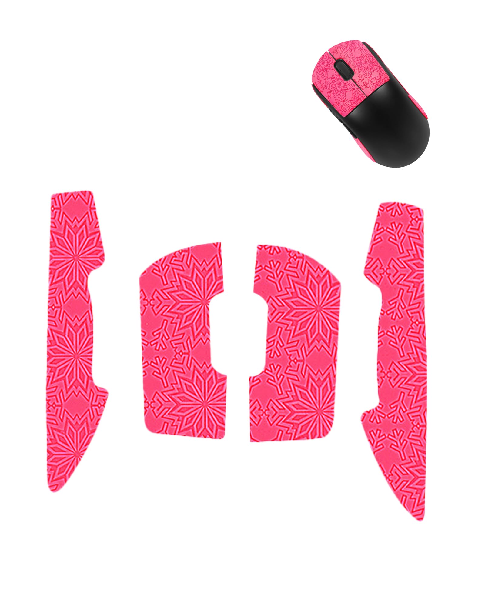 Anti-Slip Grip Tape for Logitech G PRO X Superlight Mouse,Ultra-Thin Sweat-Absorbing Mouse Skin Sticker Set,Washable Reusable Non-Slip Grip for Esports Gaming Control,Pink Snowflake Pattern