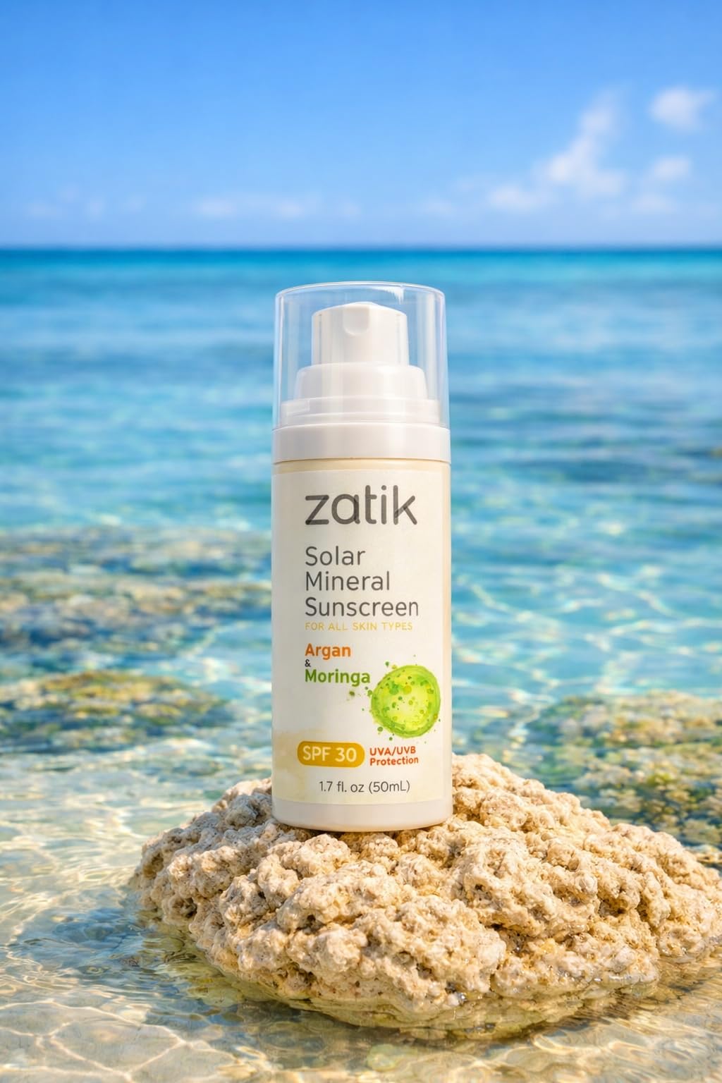 Amazon.com : Zatik Naturals Solar Mineral Sunscreen with Argan and