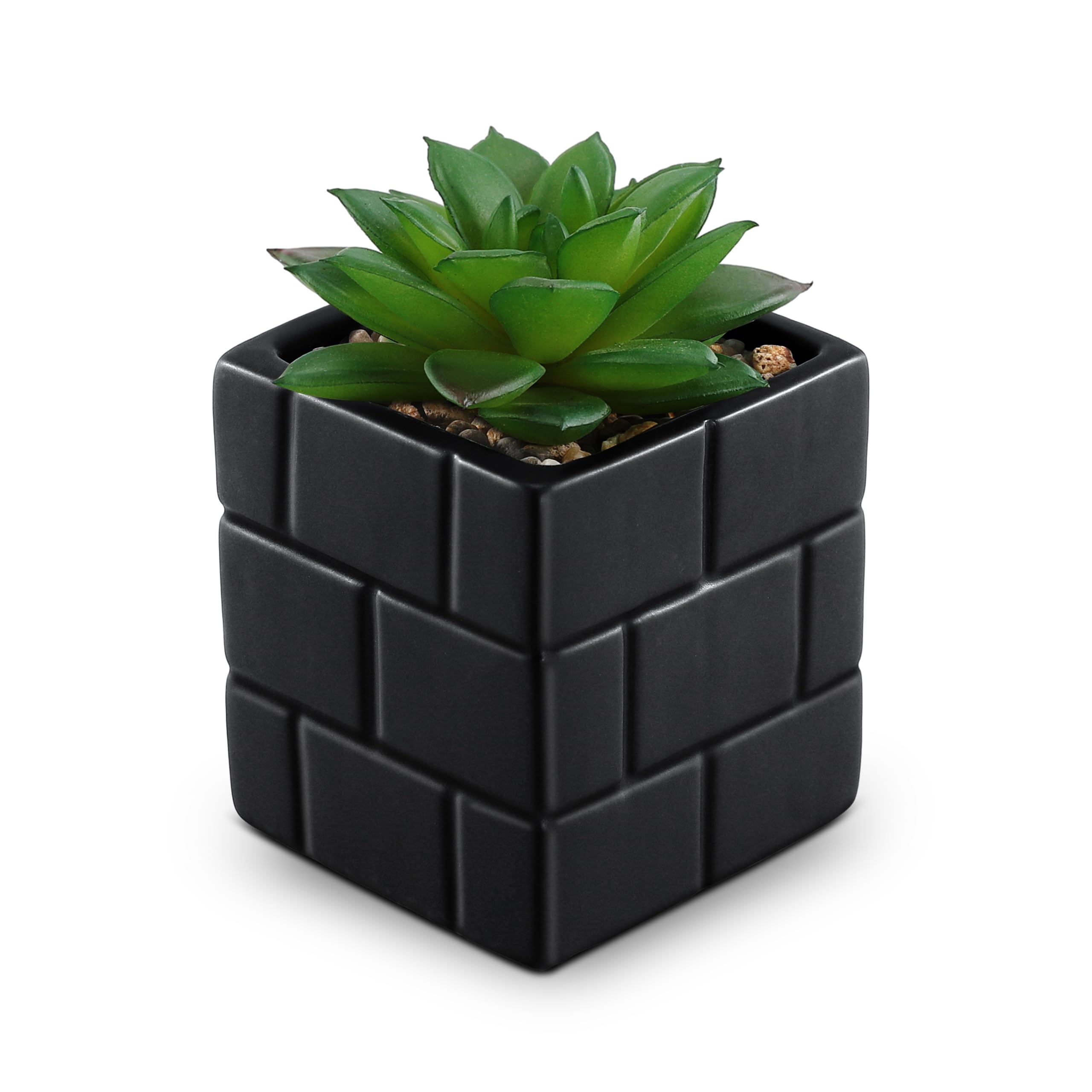 WOODWORD Fake Succulents Plants Artificial for Bathroom Bedroom Home Office Desk Shower Decor Aesthetic Indoor - Set of 1