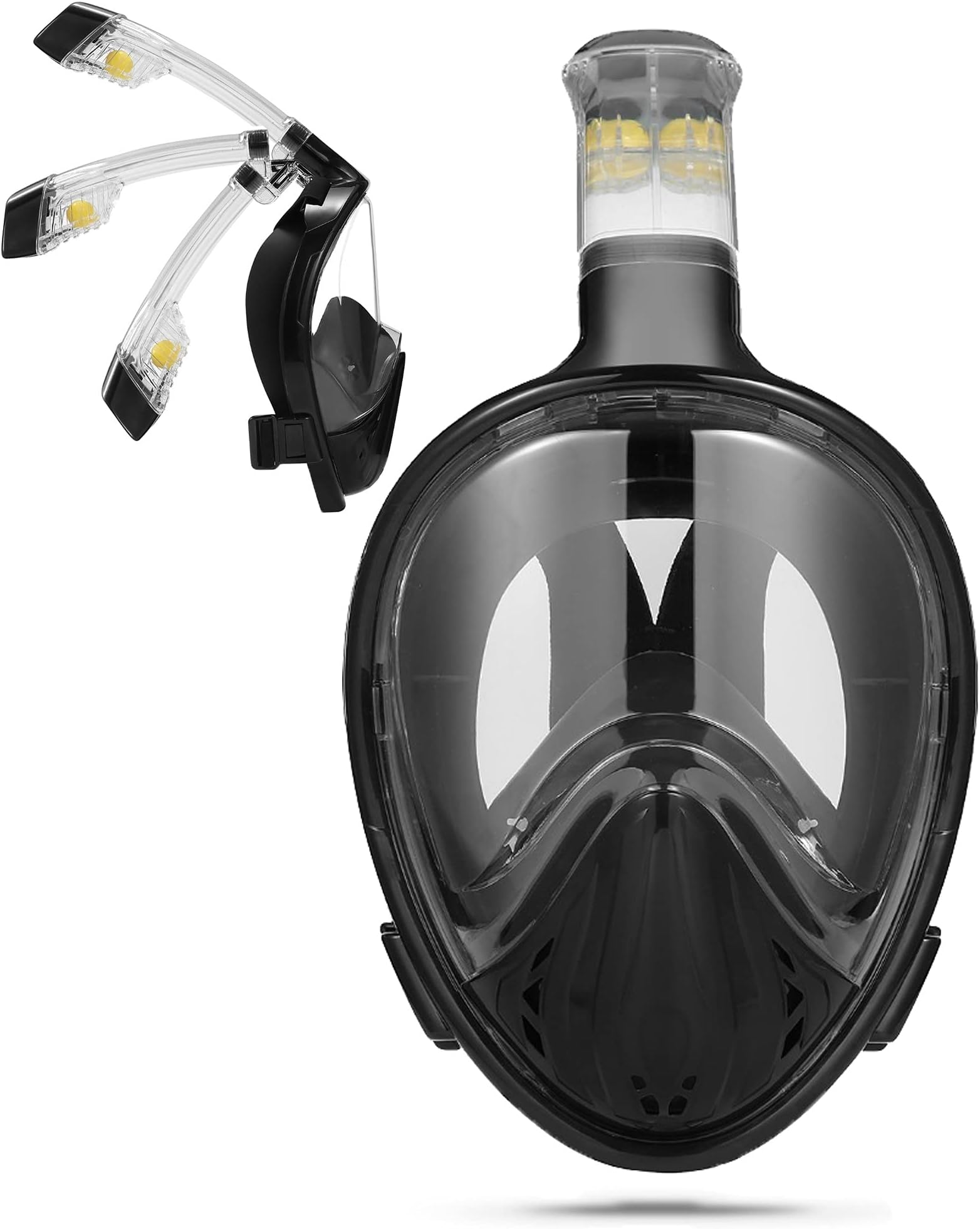 SeaTouch Premium Full Face Snorkeling Mask Black for Man and Women Easybreath Snorkeling Mask (SM - Small)