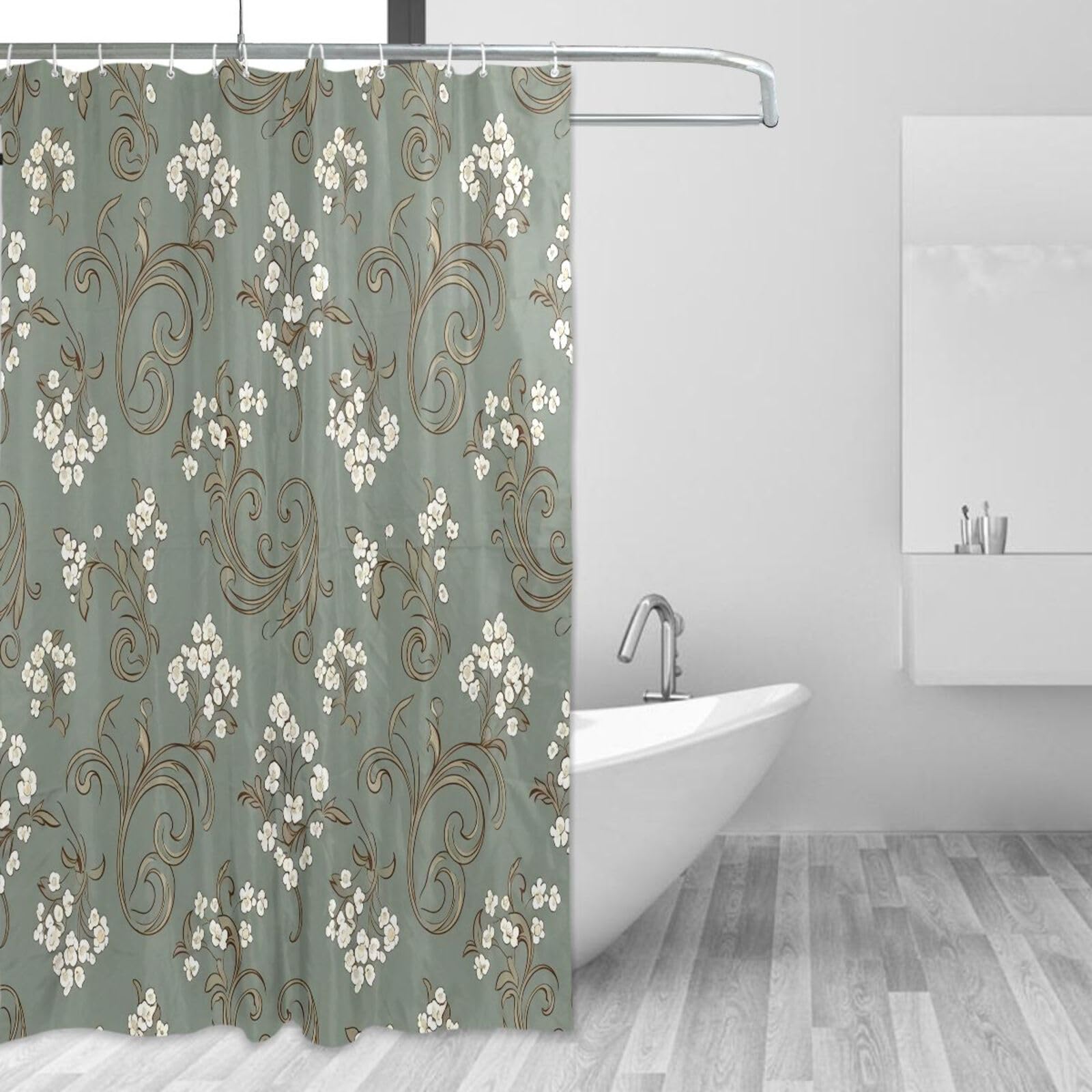 Rideau de douche vintage floral pour transformer votre baignoire en havre de détente