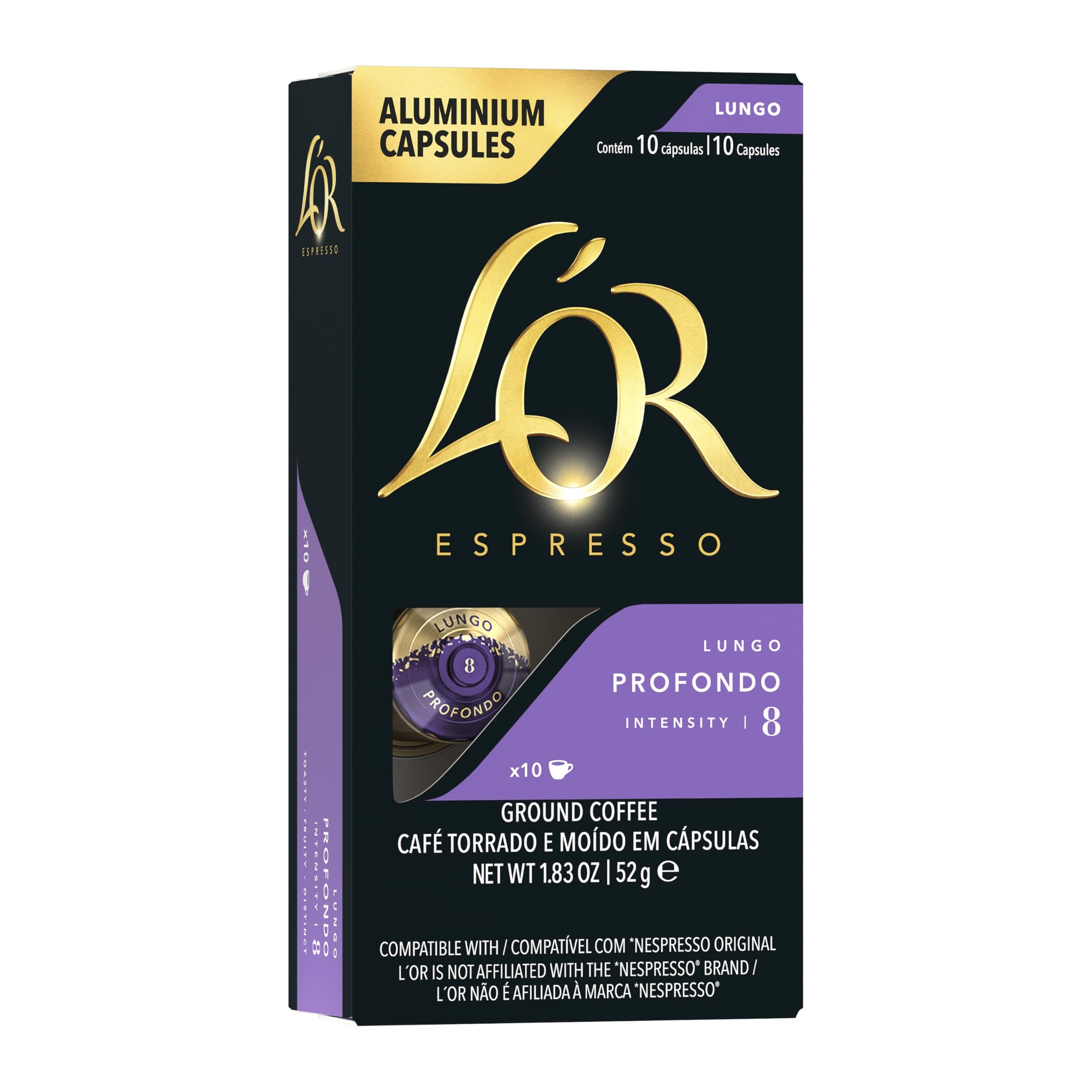 L'OR Espresso Lungo, 10 each Ristretto Intensity 8