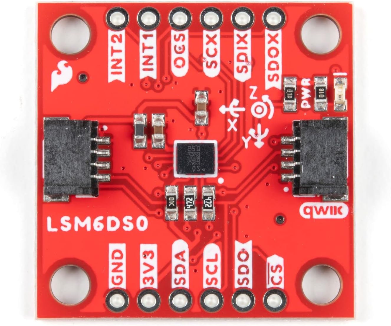 SparkFun 6 Degrees of Freedom Breakout - LSM6DSO (Qwiic) - Sense Shocks Tilt Motion Taps Count Steps Read Temperature 1.71V to 3.6V Operating Voltage Low Power Consumption Small Board
