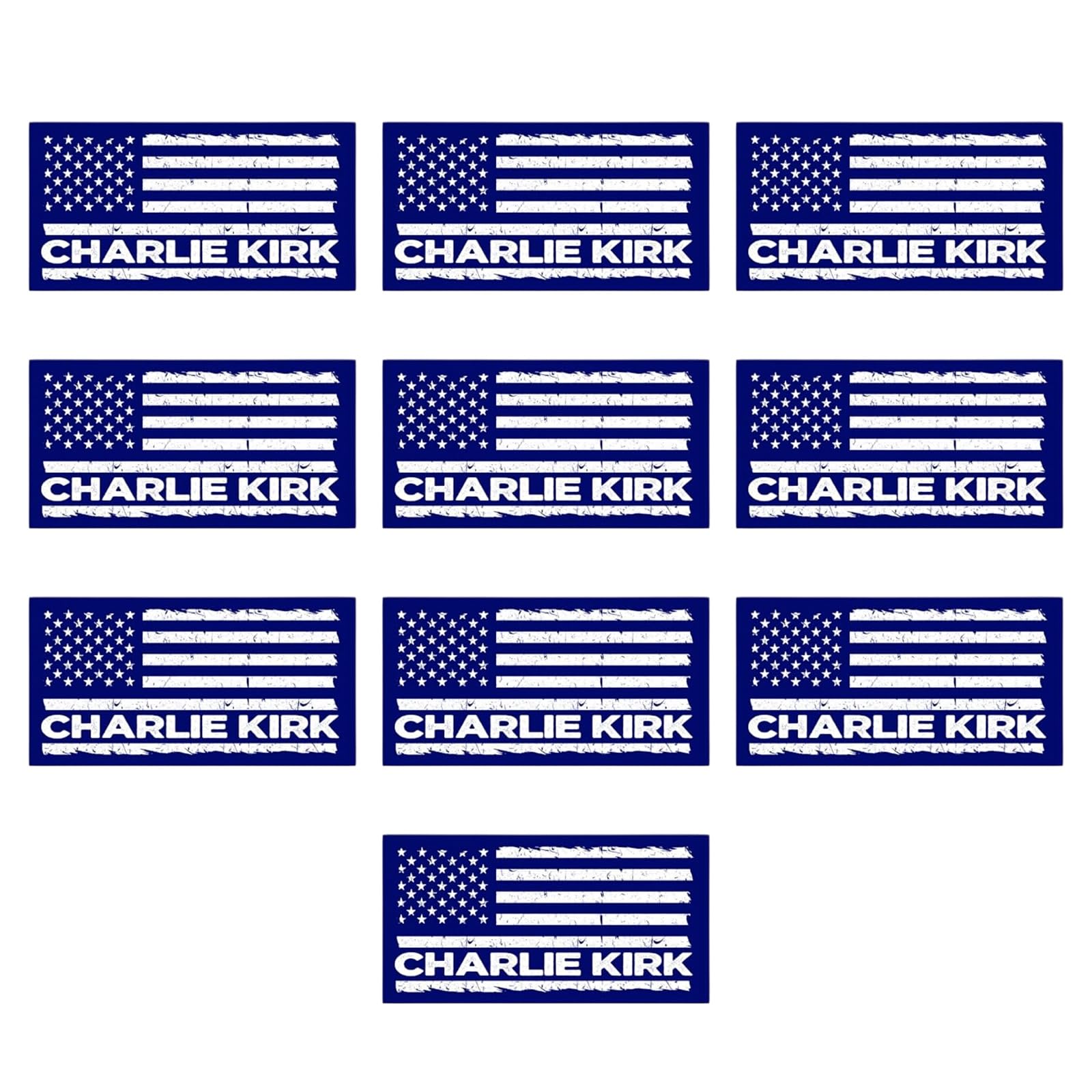 Patriotic Memorial America Flag Sticker Set of 10 Durability PVC Decorative Art for Car Truck Window Suitcases America Flag Sticker