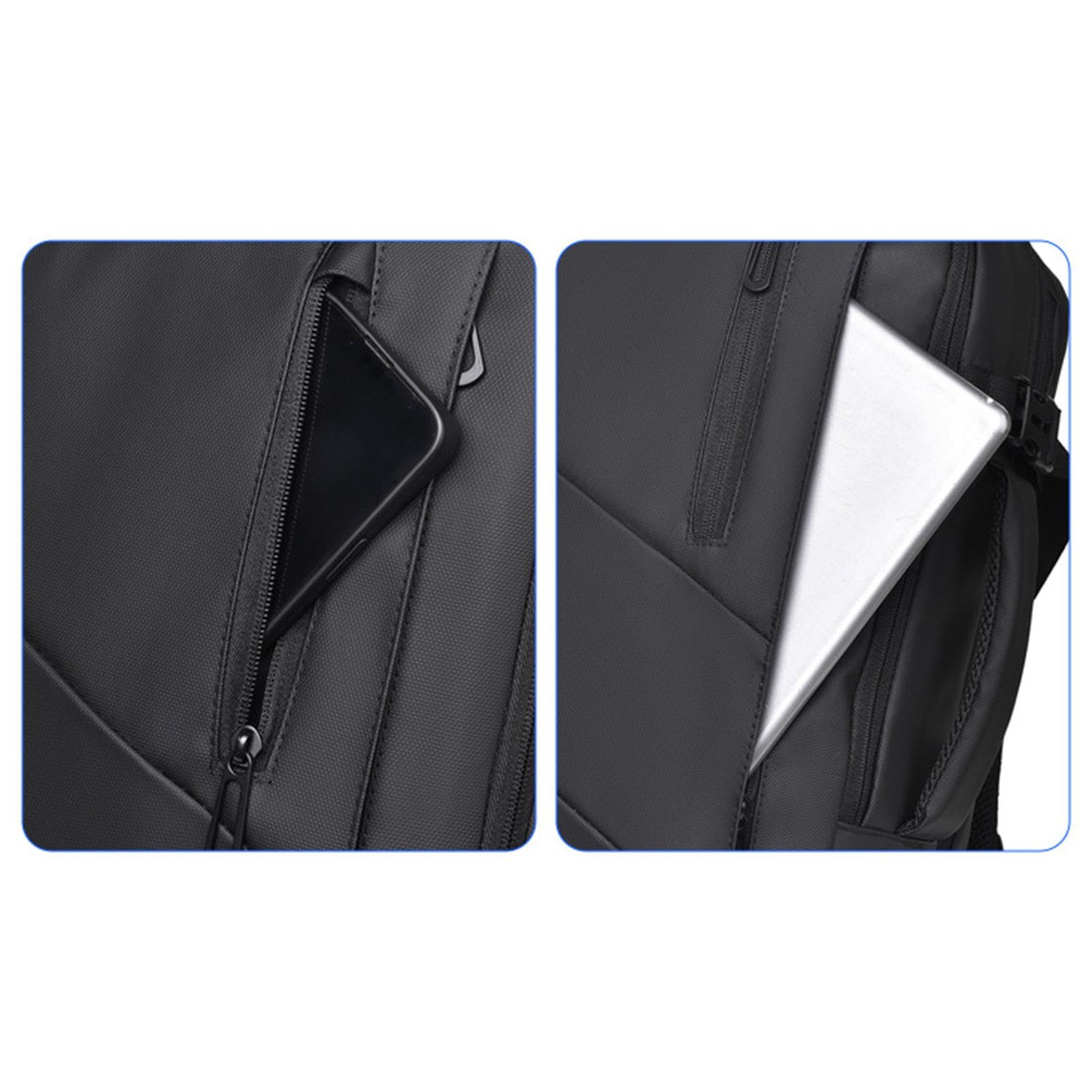 Mochila expandible para computadora portátil de negocios, mochila de trabajo con puerto de carga USB - Mochila de viaje negra | Mochila extra grande para ordenador portátil de viaje con