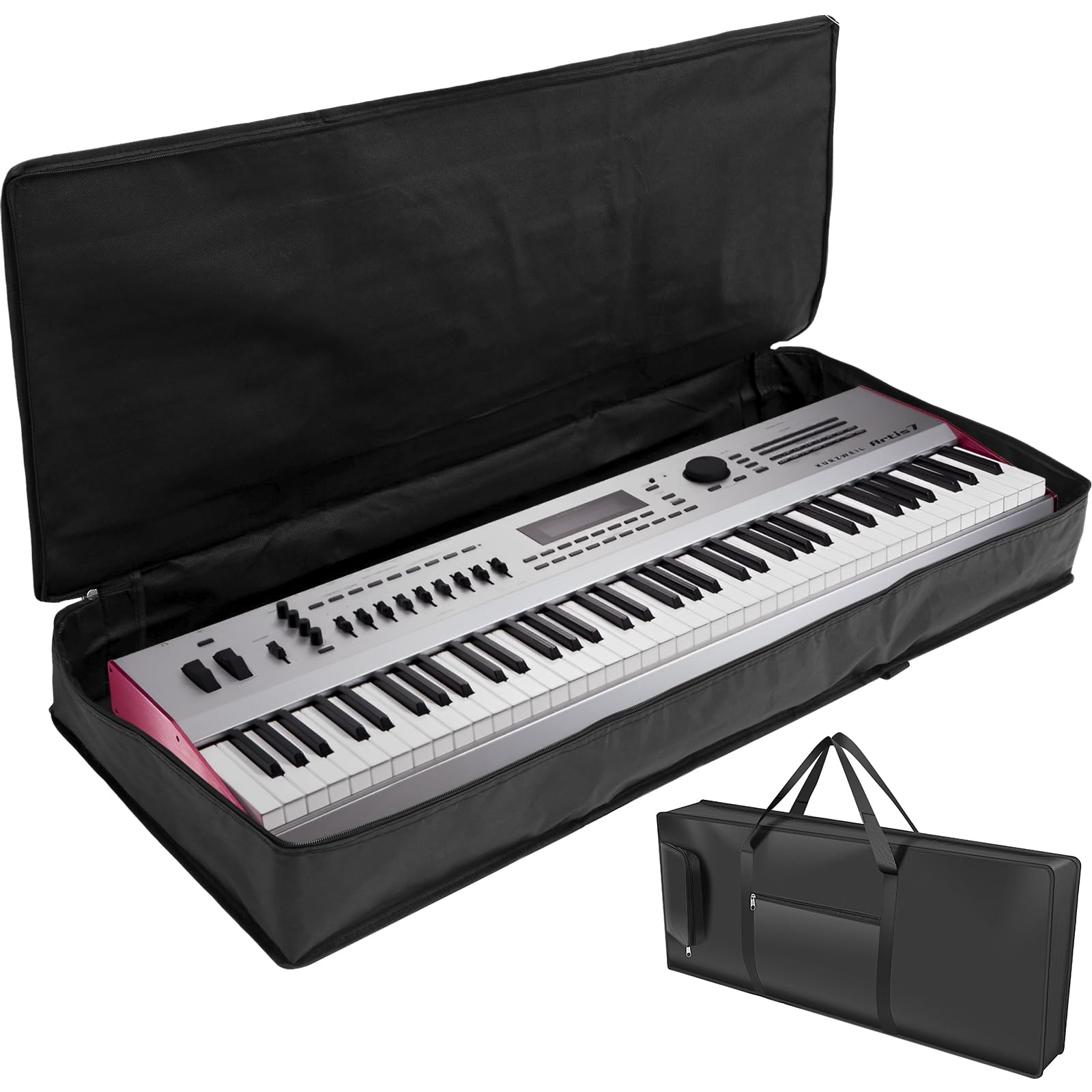 PandaHug Sac de Transport pour Clavier 61 Touches, 100 x 40 x 15 cm, Housse rembourrée avec poignée et bandoulière réglable, Orgue électronique Portable, étanche, Anti-Choc, Tissu Oxford 420D pour