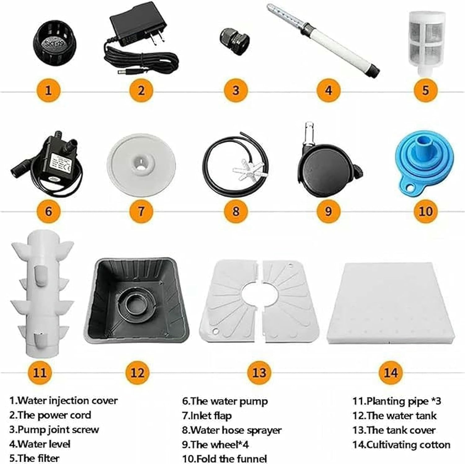 Garden Hydroponic Growing System Vertical Tower 15 Floors 45 Holes Hydroponics Tower Set Hydroponic Growing System, Aquaponics Growing System-*