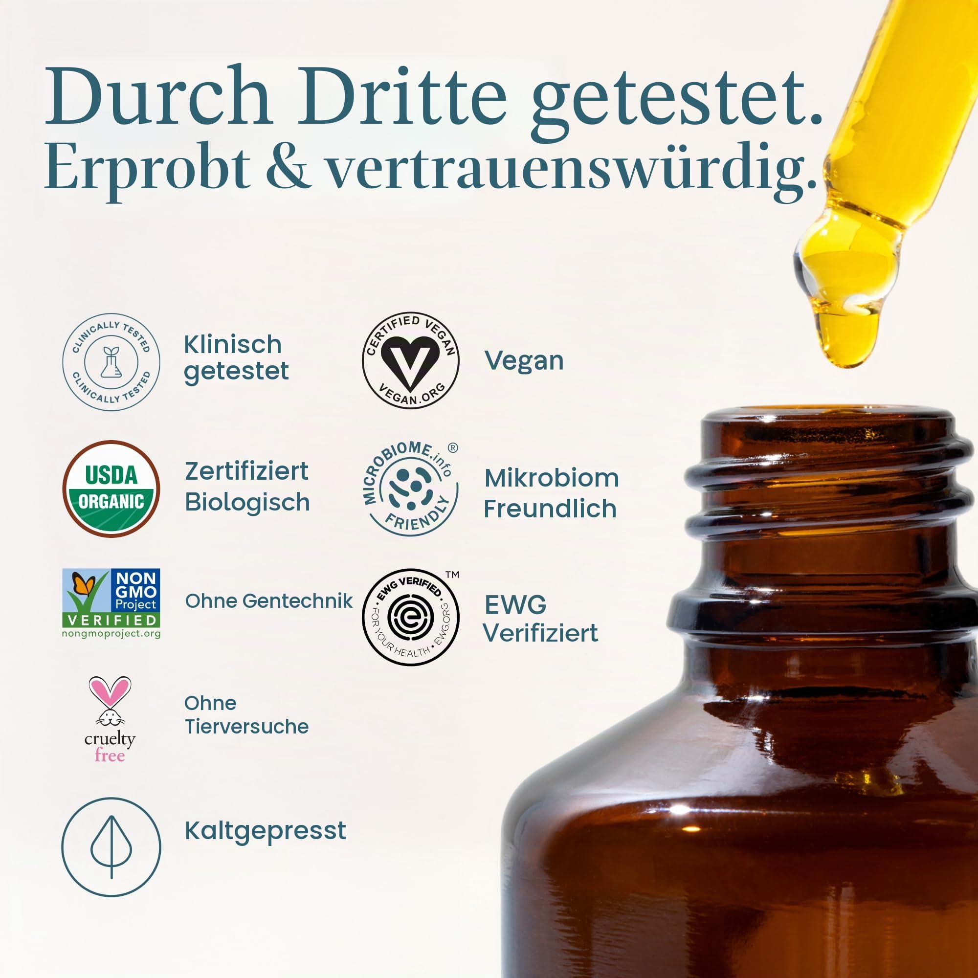 Cliganic Jojobaöl bio 100% rein, 480ml | Jojobaöl bio 100% kaltgepresst | Unraffiniertes hexanfreies Öl für Haare und Gesicht