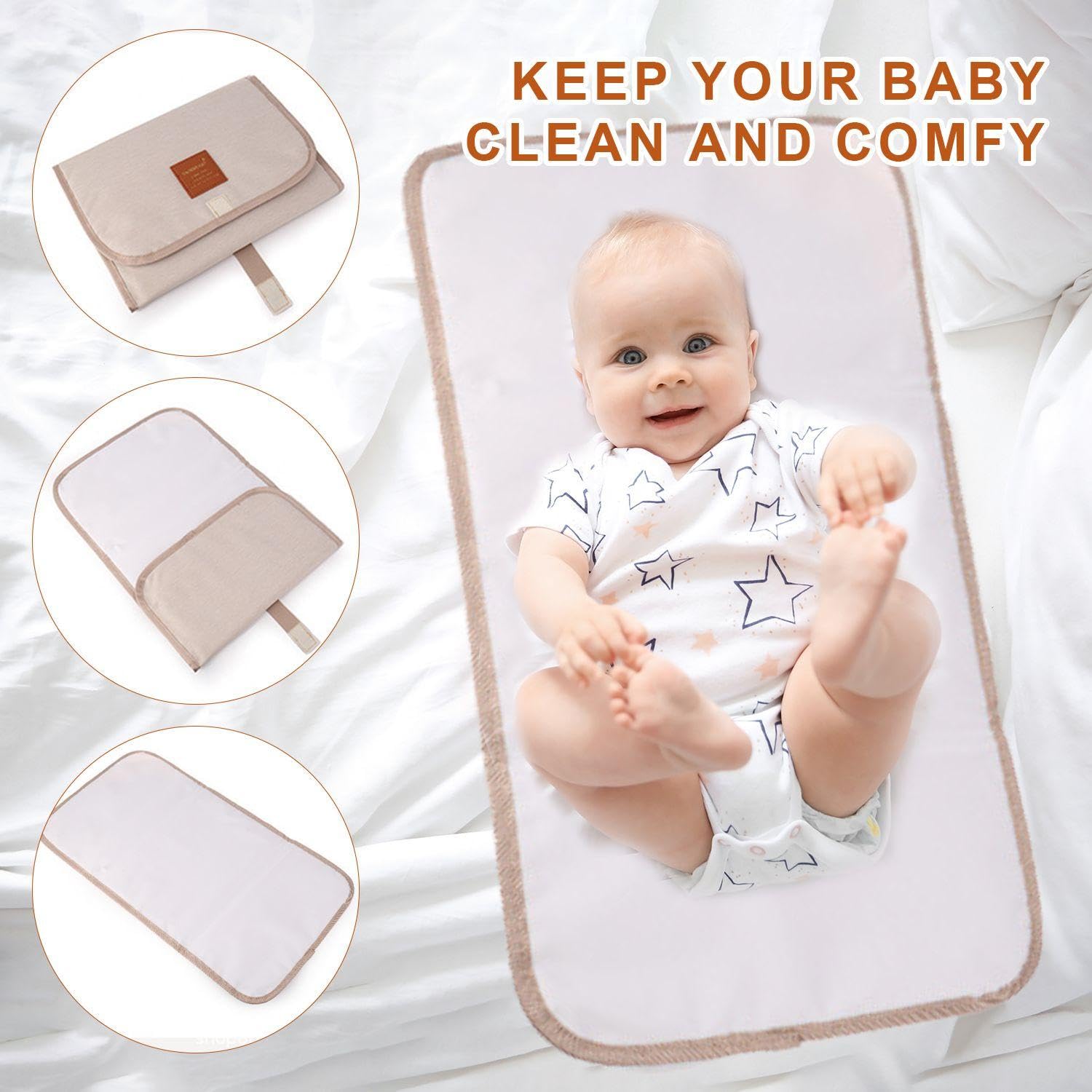 GDFHBD 2 Pieces Of Waterproof Diaper Pads, Portable Travel Diaper Pads, Multifunctional Foldable Storage - Image 3