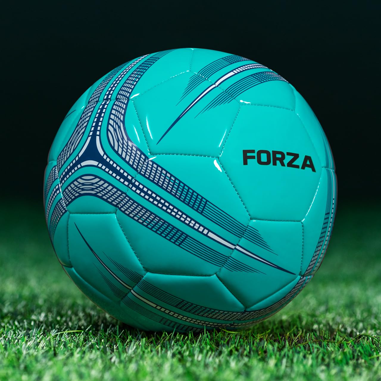 FORZA Footballs with Mesh Storage Carry Bag & Multiple Pack Sizes - Variety of Ball Types for Football Matches, Competitions & Training (Training (Turquoise), Size 4 (Pack of 12))