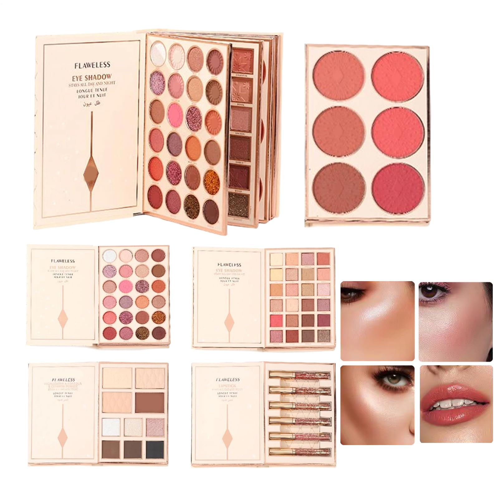 Palettes De Fard À Paupières Bronzer Imperméable 48 Couleurs | Palette De Fard À Paupières En Forme De Livre Pour Femmes Filles Halloween Soirée