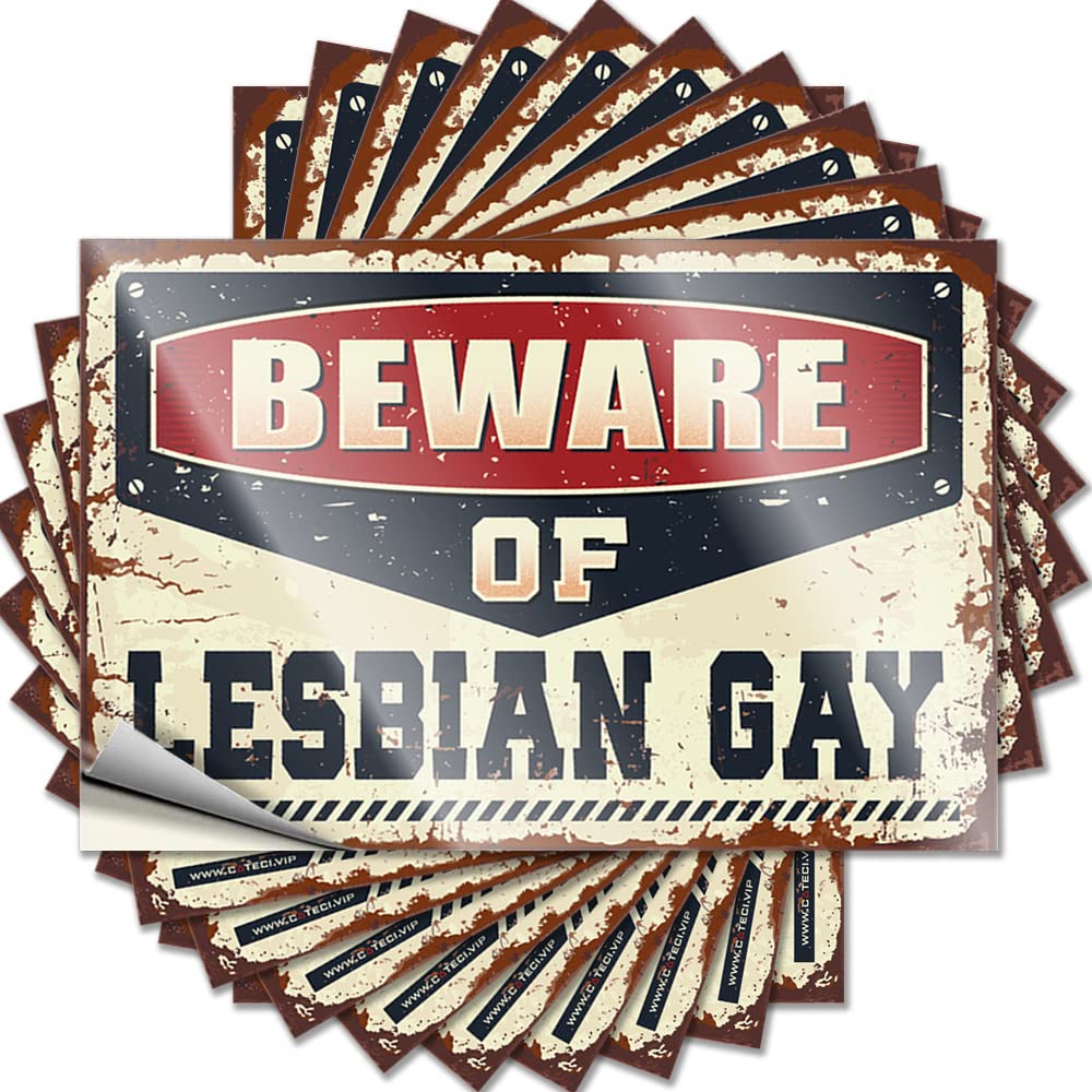 Fzfn Colour Decal Rock Rv Decor Sets Waterproof - Beware Of Lesbian Gay Tumbler Self Adhesive Decal For Billiards Use(8X12cm)