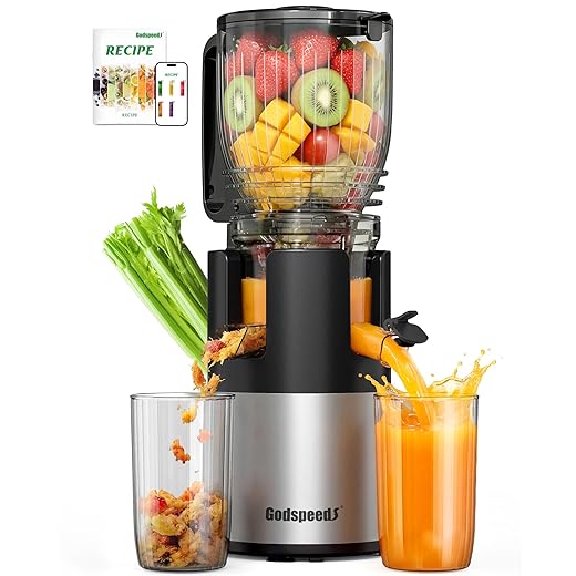 juicer machines with 5.8" Large Feed Chute, Slow masticating cold press juicer for Whole Fruits & Vegetables, easy to clean Design, High Juice Yield Home juicer for Daily Wellness