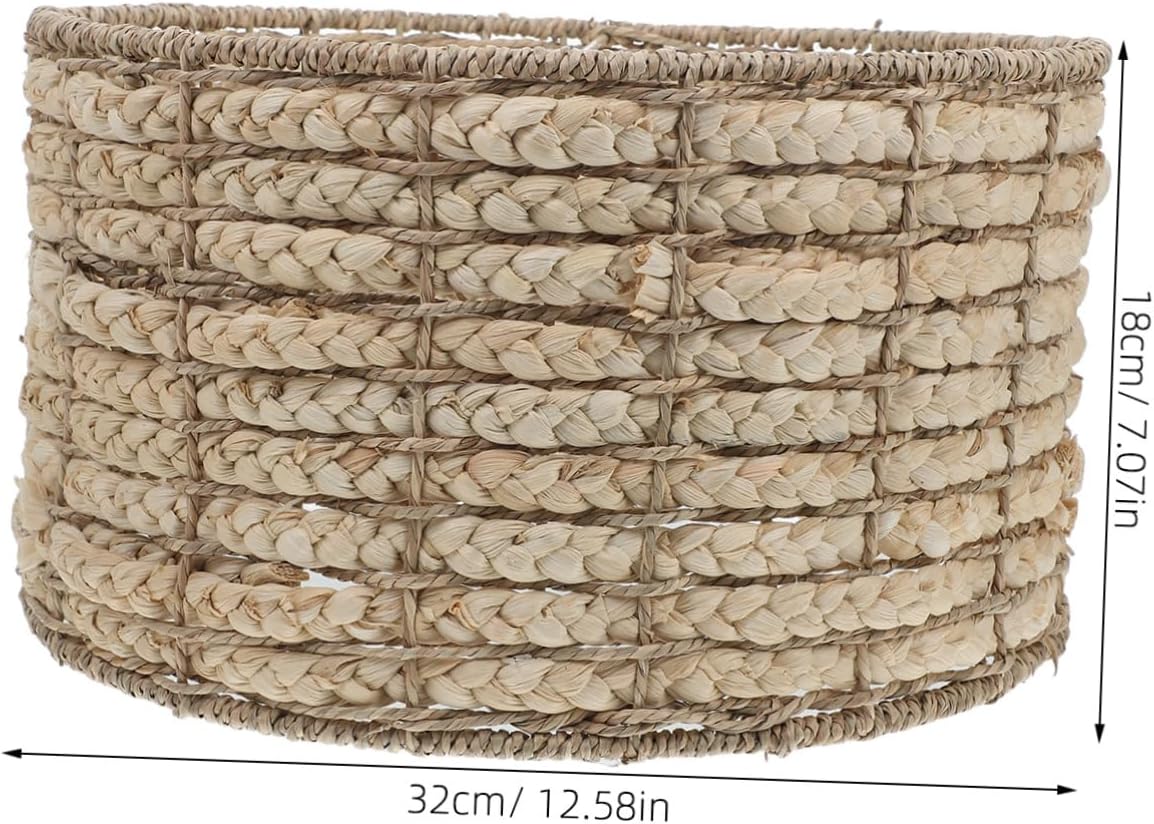 Ciieeo Boho Straw Hanging Light Shade Handcrafted Lampshade for Decor for Living Bedroom