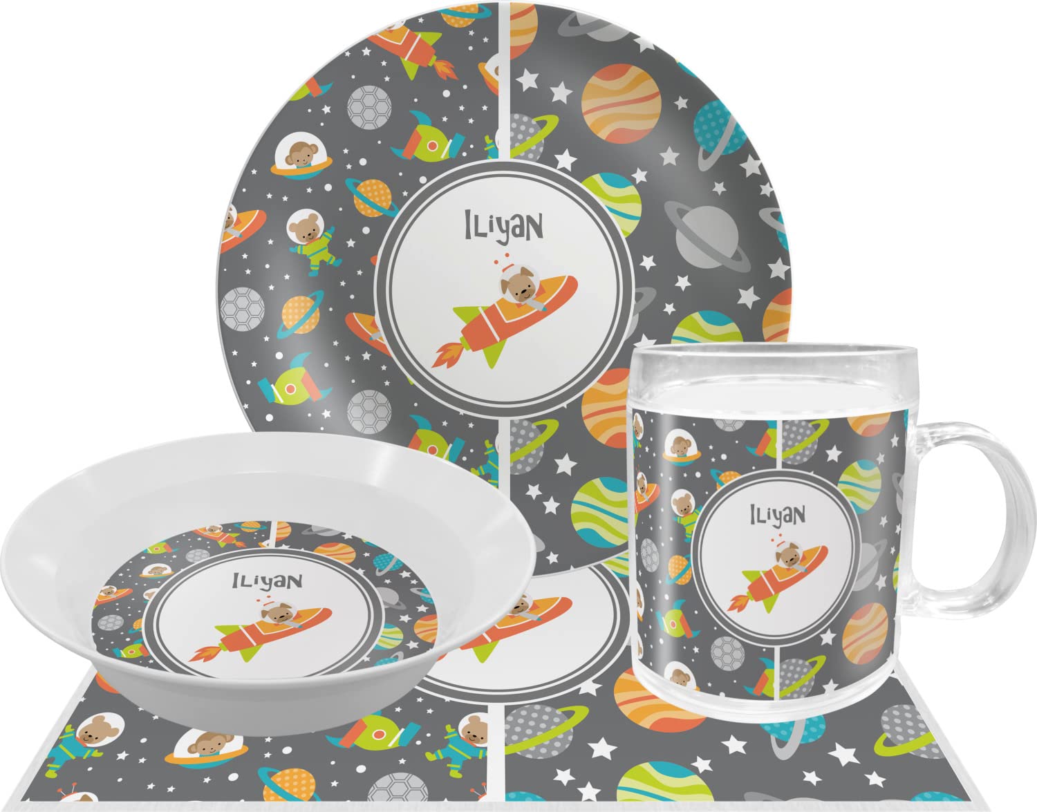 Personalized Space Explorer Melamine Bowl - 12 oz