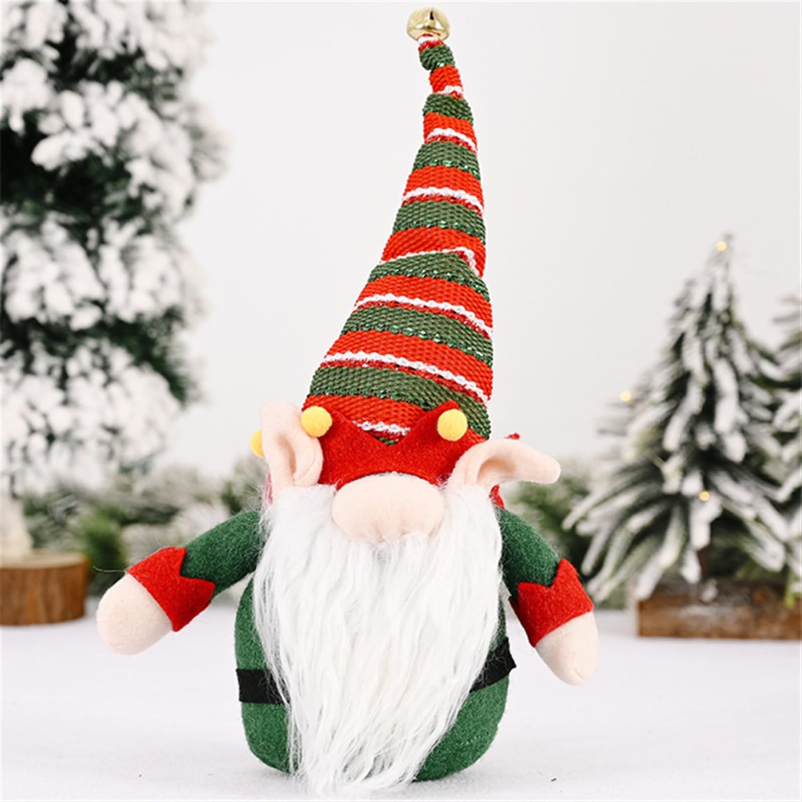 INEOUT Pluszowy skrzat Tomte Zielony Szwedzki Nisse Skandynawskie Dekoracje Świąteczne Mikołaj Lalka Ozdoby Świąteczne Prezent Świąteczny Sprzedaż Hurtowa X2