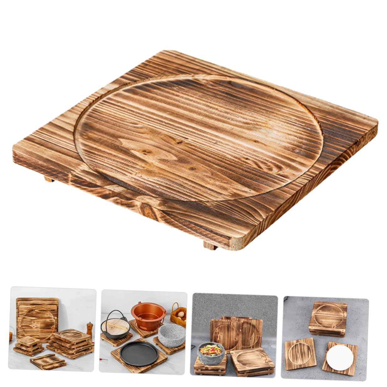 DOITOOL Tapete Aislante de Calor de Madera Resistente y Antideslizante para Ollas y Cazuelas, Suministro Práctico para Cocina Fácil de Limpiar