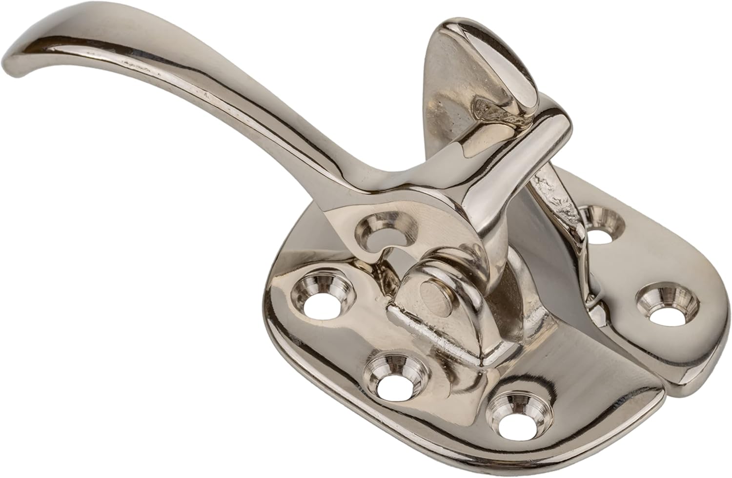 Nickel Offset Right Ice Box Door Lever Latch and Catch | Antique Ice Box, Kitchen Cabinet, Cupboard Furniture Hardware | UA-125-ILPN