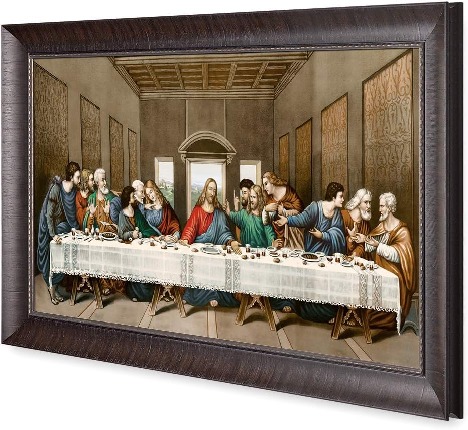 DECORARTS The Last Supper Wall Art Framed in Espresso Brown, 34x20 image 2
