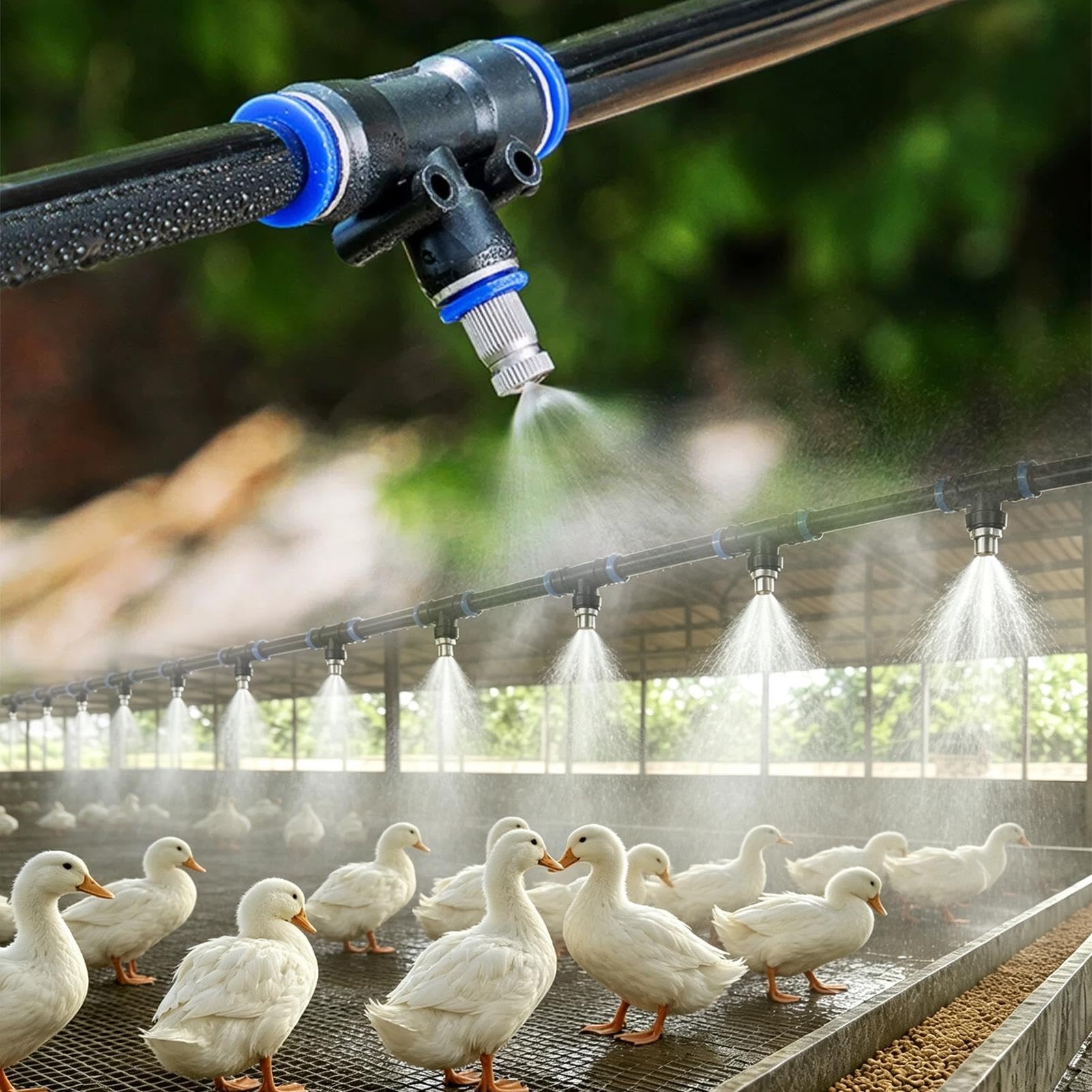 Kit Irrigazione a Goccia Nebulizzazione per Il Raffreddamento di Pollai