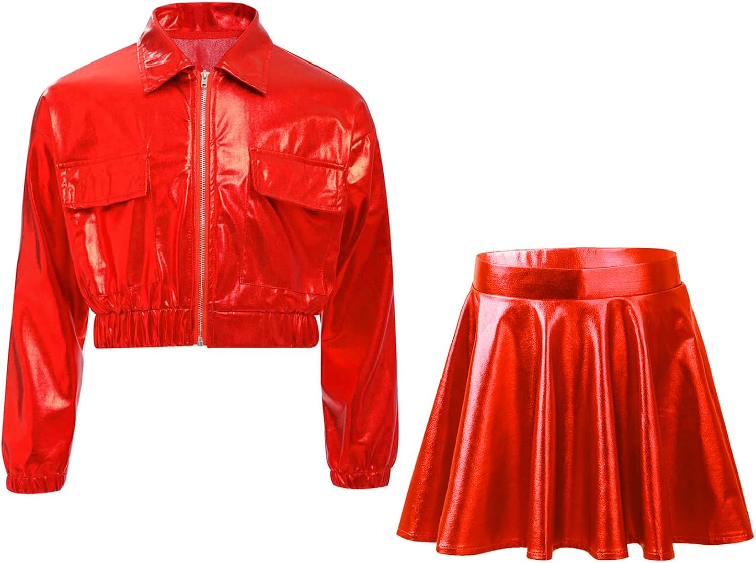 Kids Dance Cargo Jacket Skirts Sets Everyday Wear